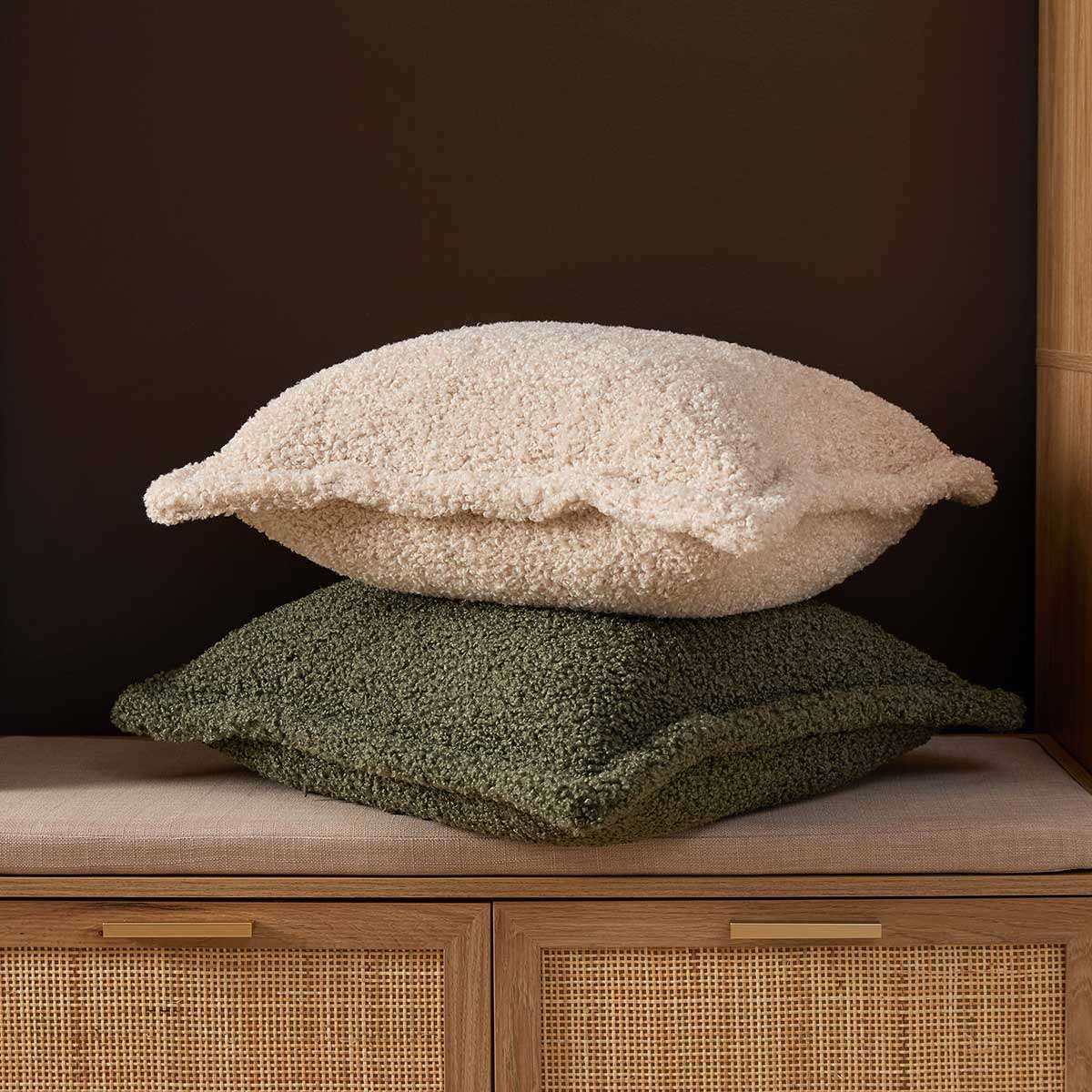Frankie Sherpa Cushion 50cm - Sage - Image 4