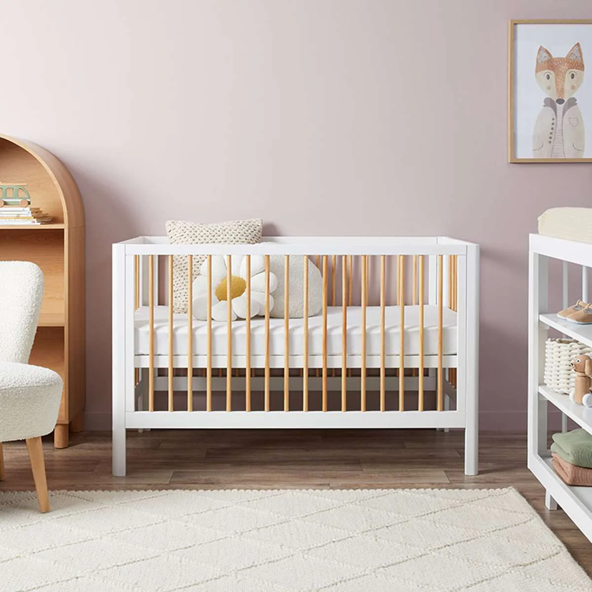 Fraser Coastal Cot - White/Natural - Image 3