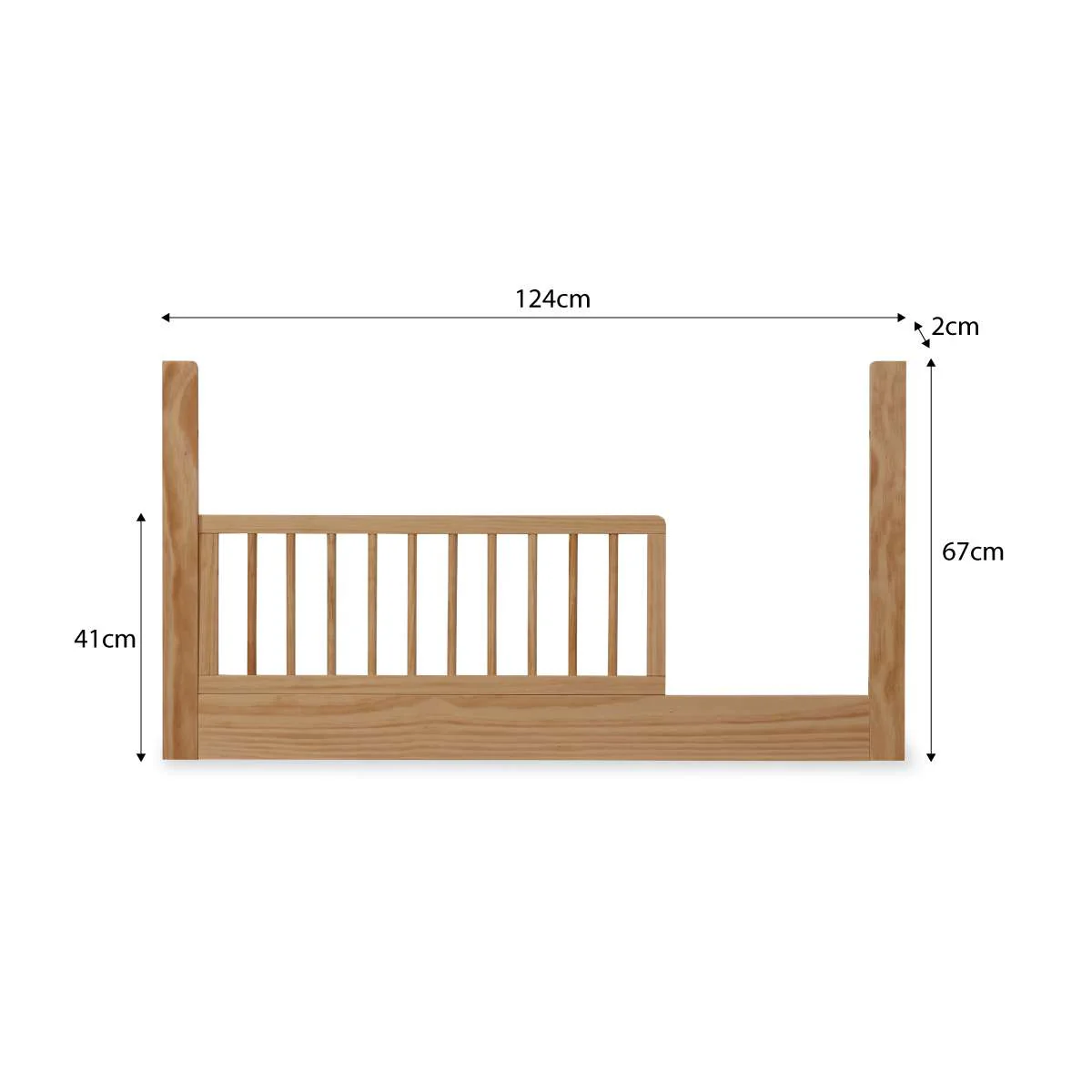 Fraser Coastal Cot Toddler Bed Half Frame - Natural - Image 11