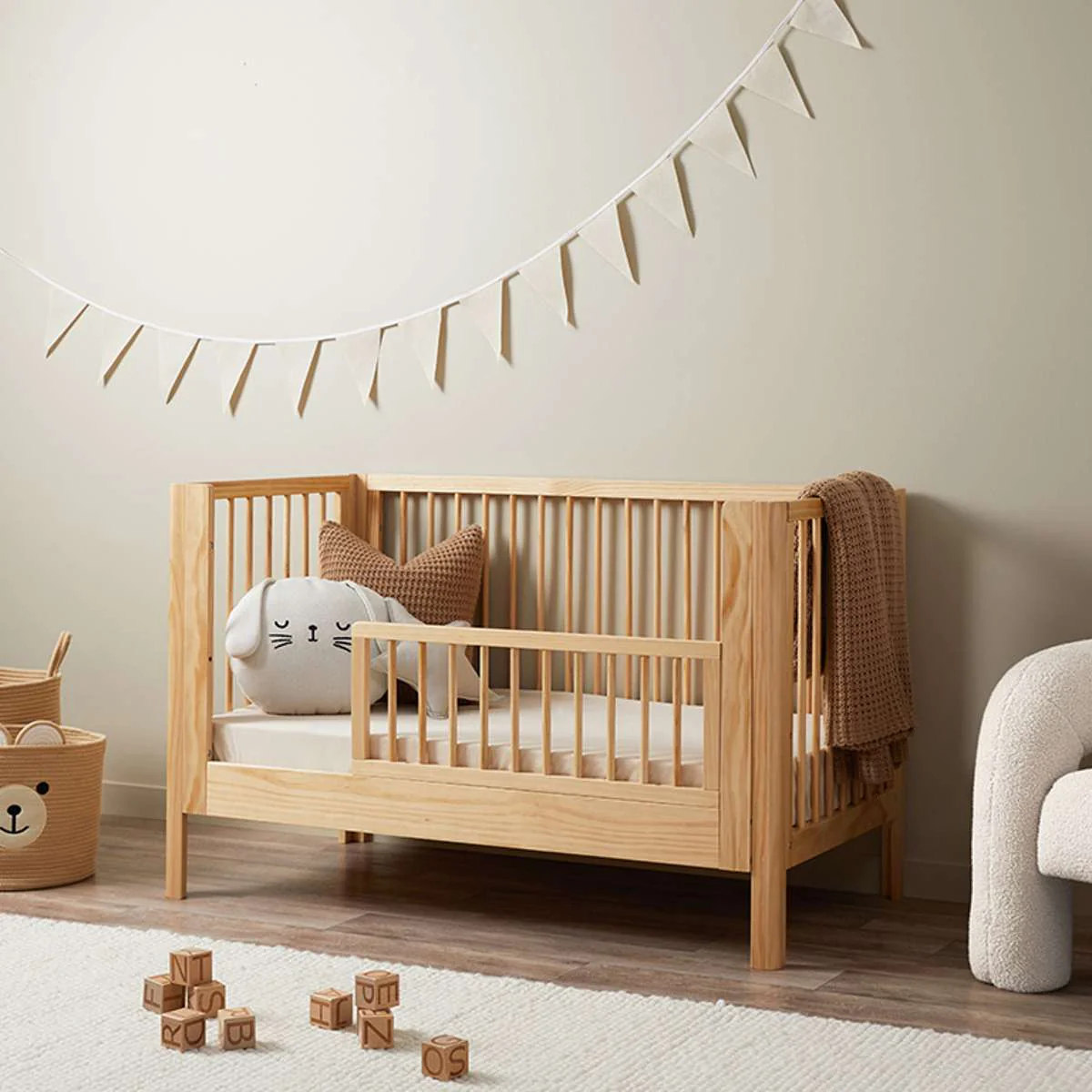 Fraser Coastal Cot Toddler Bed Half Frame - Natural - Image 3