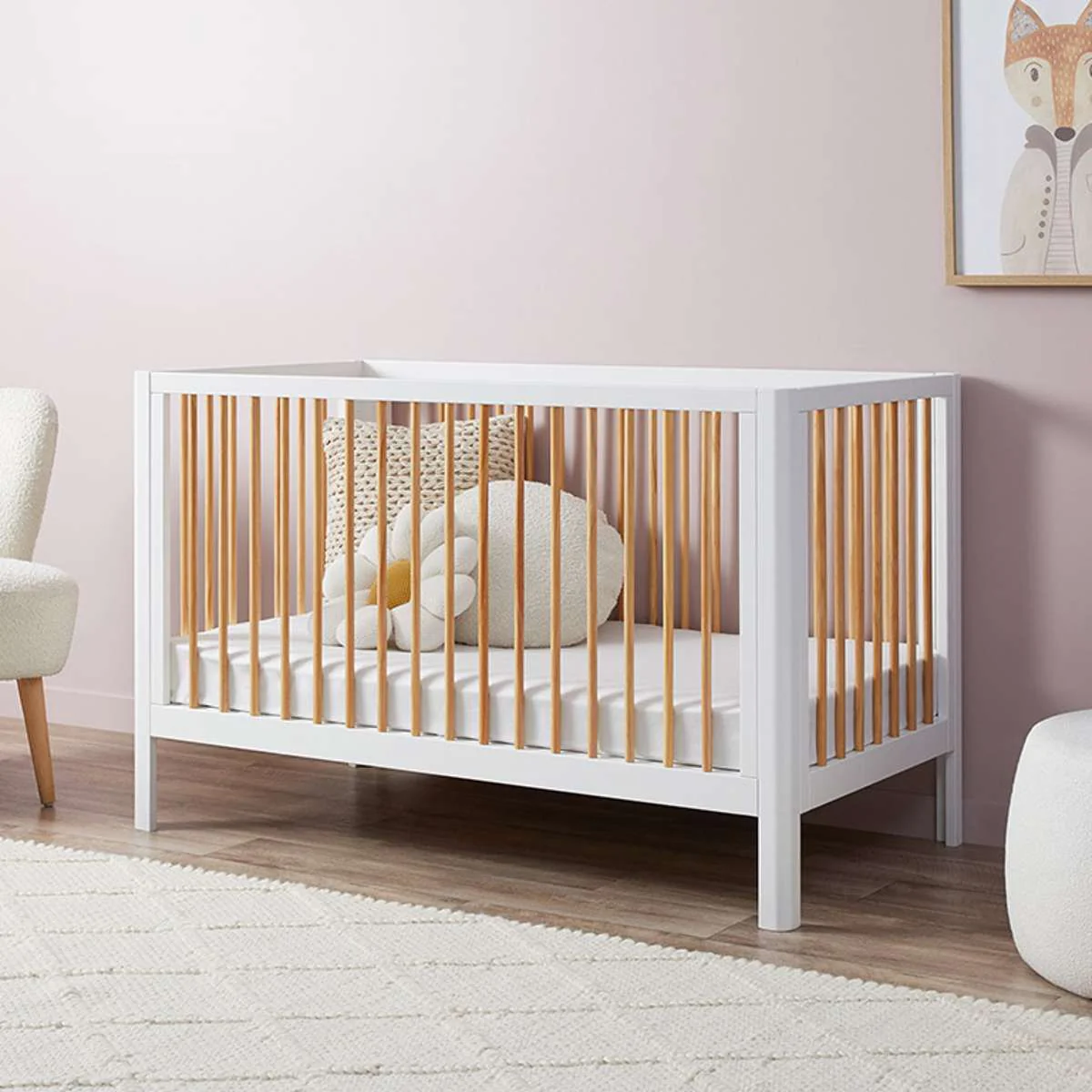 Fraser Coastal Cot - White/Natural - Image 2