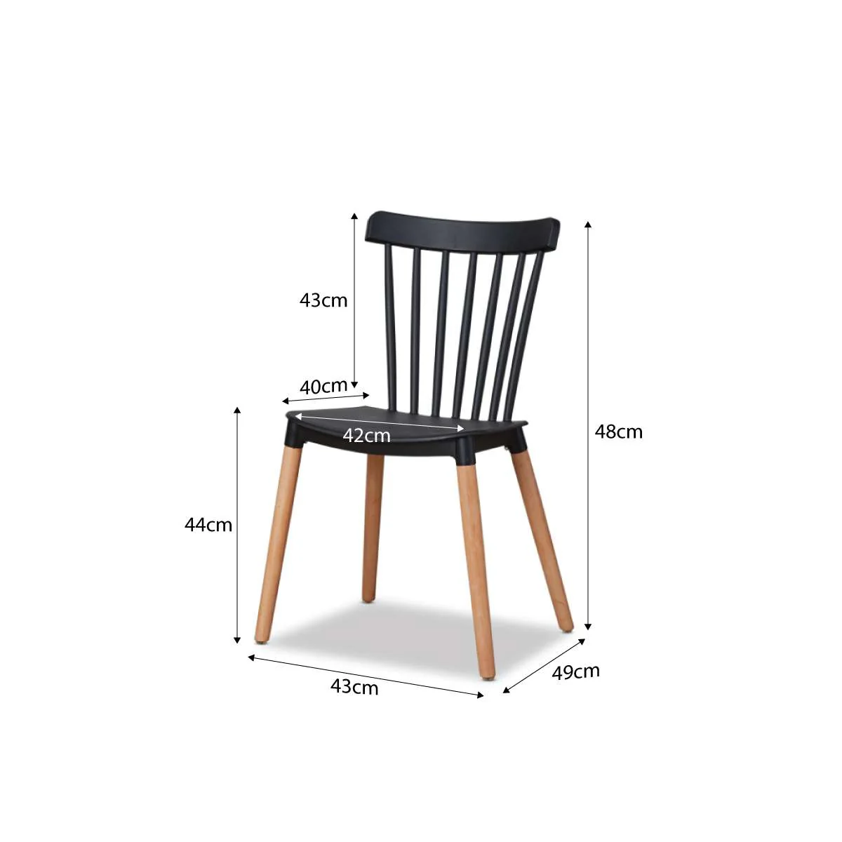 Frida Dining Chair - Set of 2 - Black - Image 7