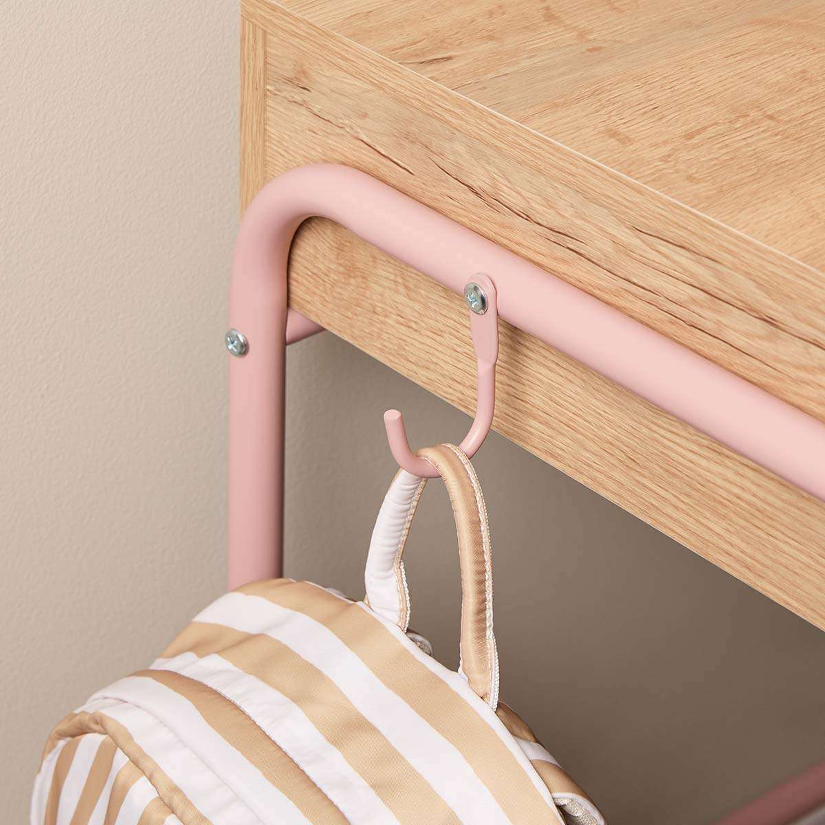 Grover Desk with Hooks - Pink/Natural - Image 7