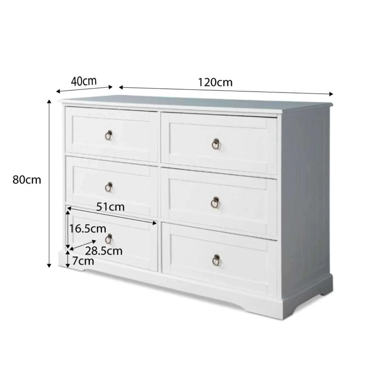Hamptons Six Drawer - Wide - Image 12