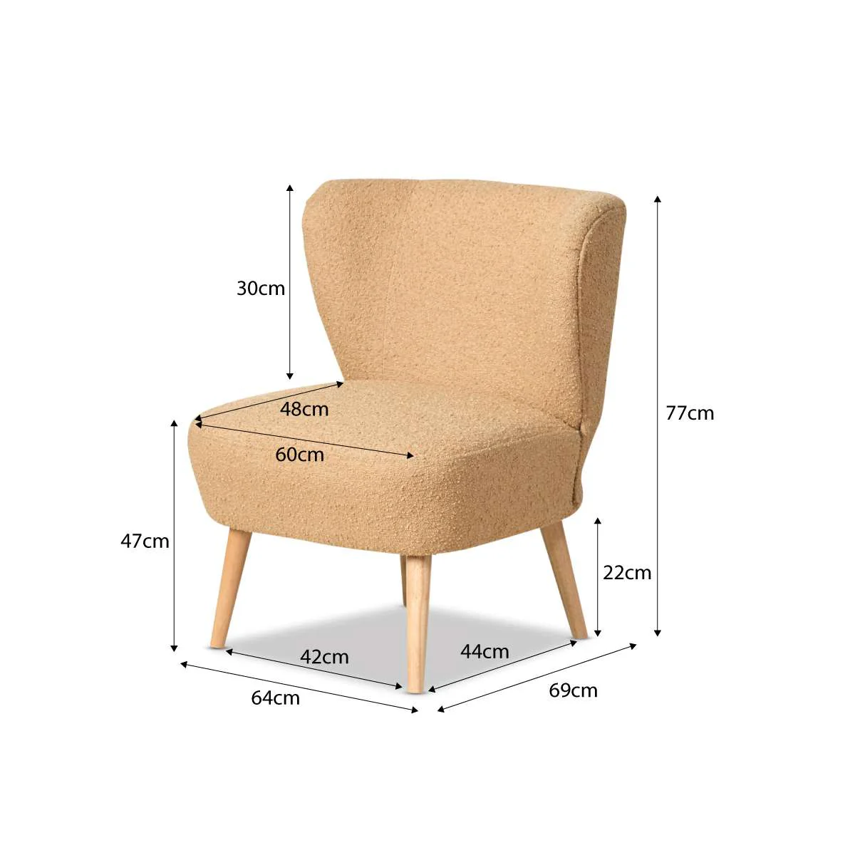 Harlyn Boucle Occasional Chair - Camel - Image 7