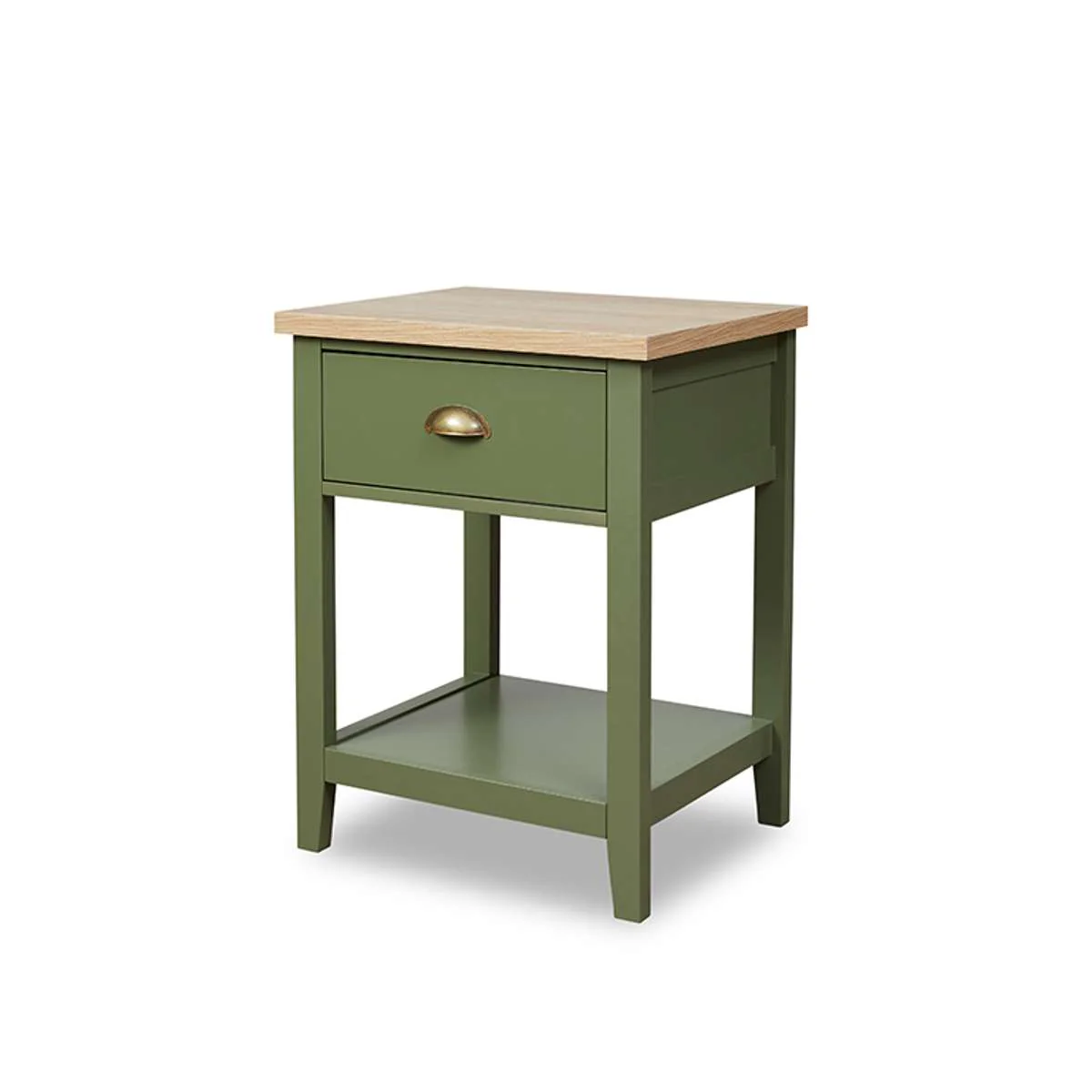 Hastings Bedside Table - Olive Green/Natural - Image 14