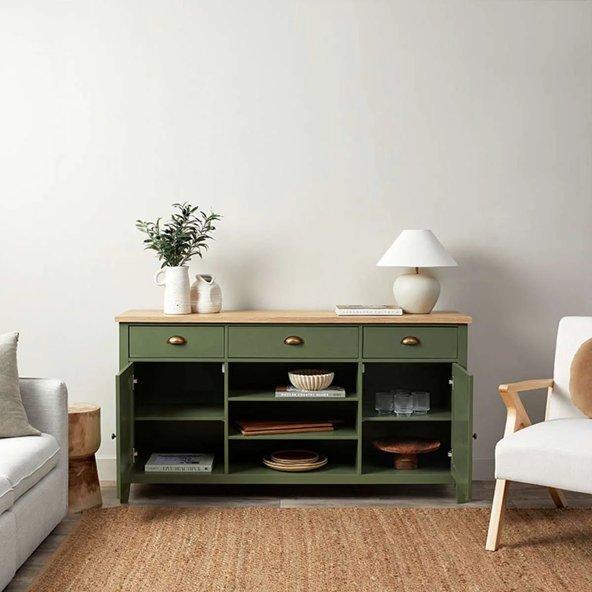 Hastings Buffet - Olive Green/Natural - Image 4