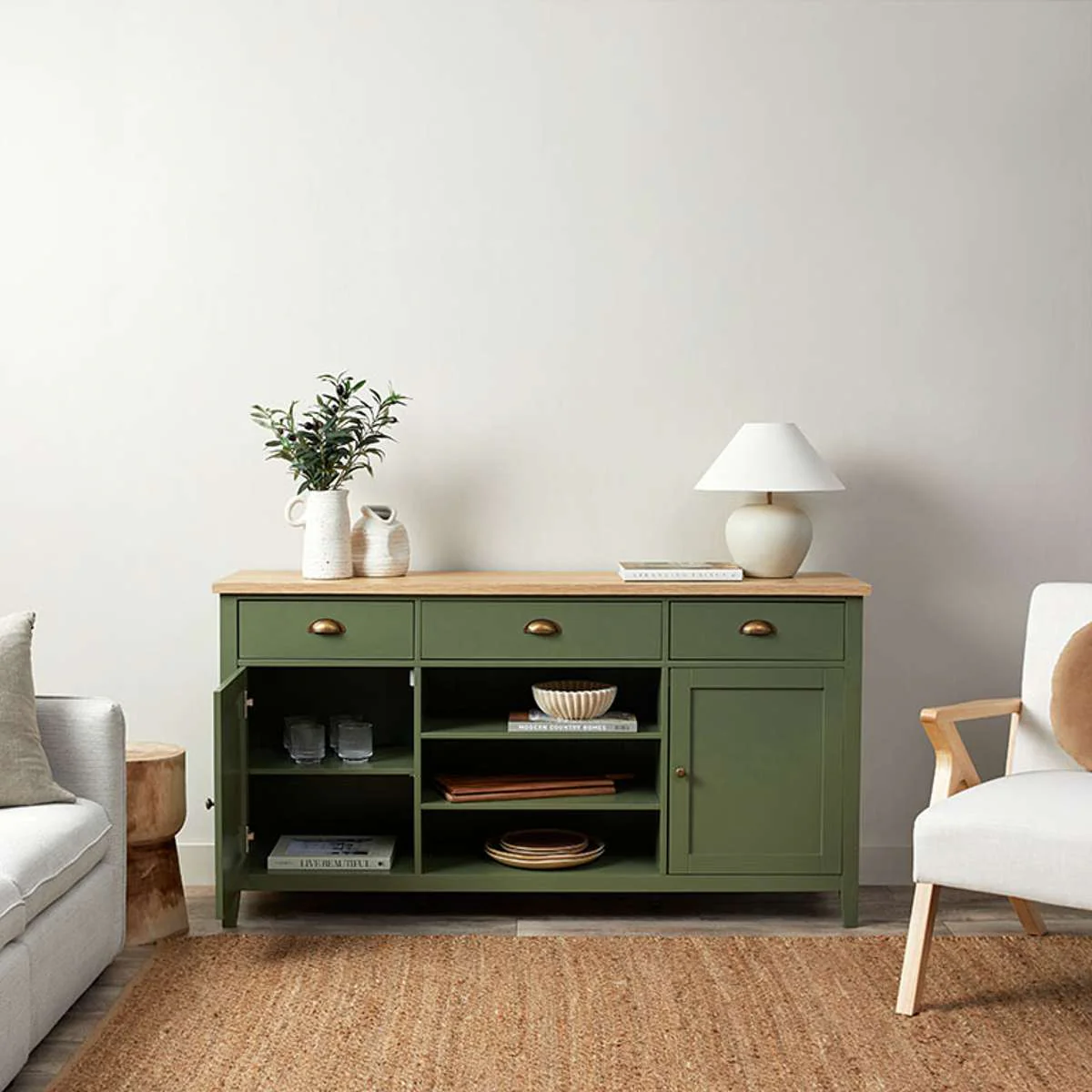 Hastings Buffet - Olive Green/Natural - Image 5