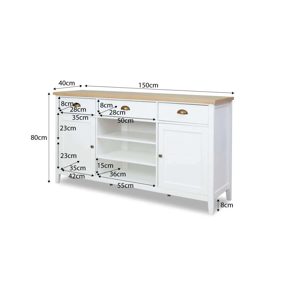 Hastings Buffet - White/Natural - Image 14