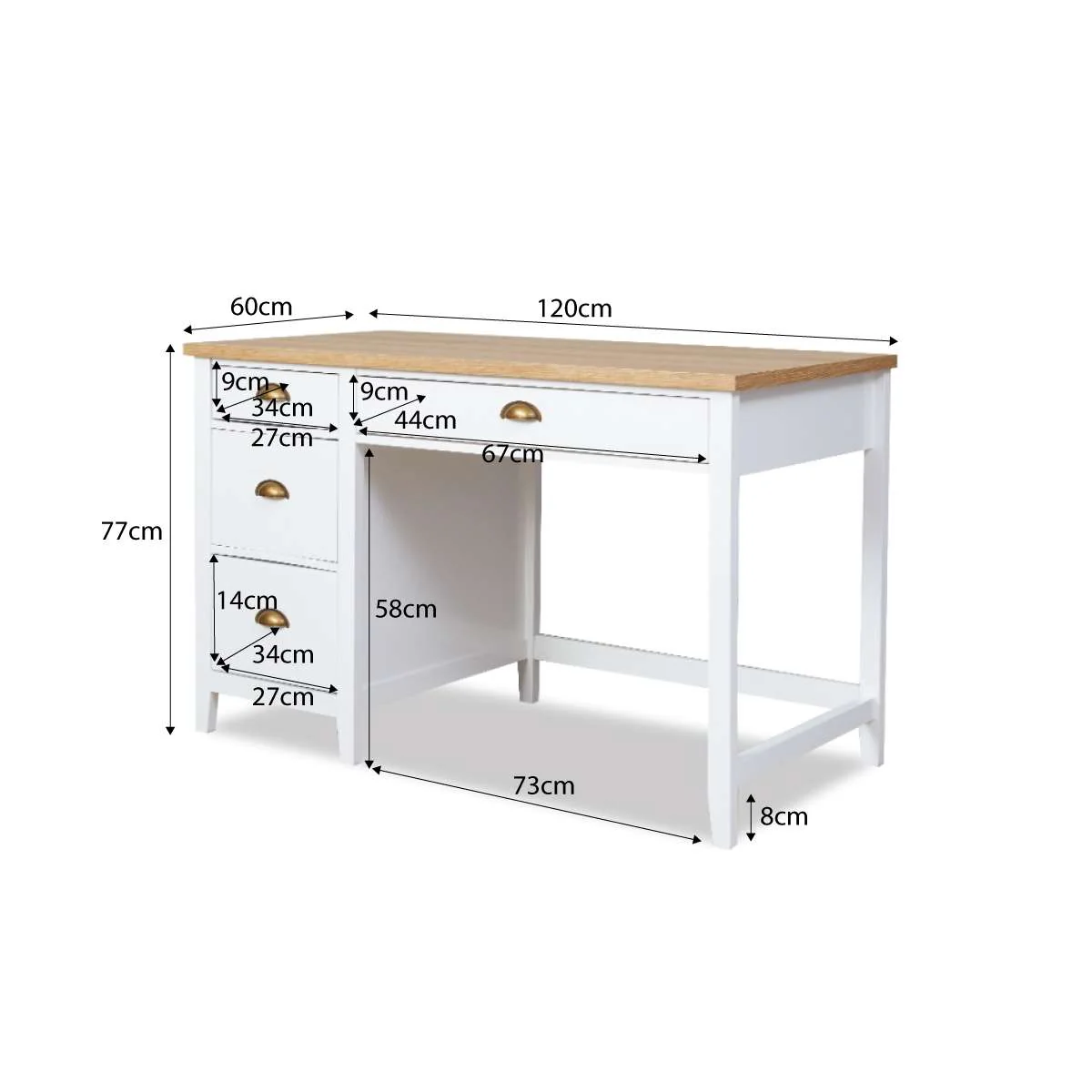 Hastings Desk - White/Natural - Image 12
