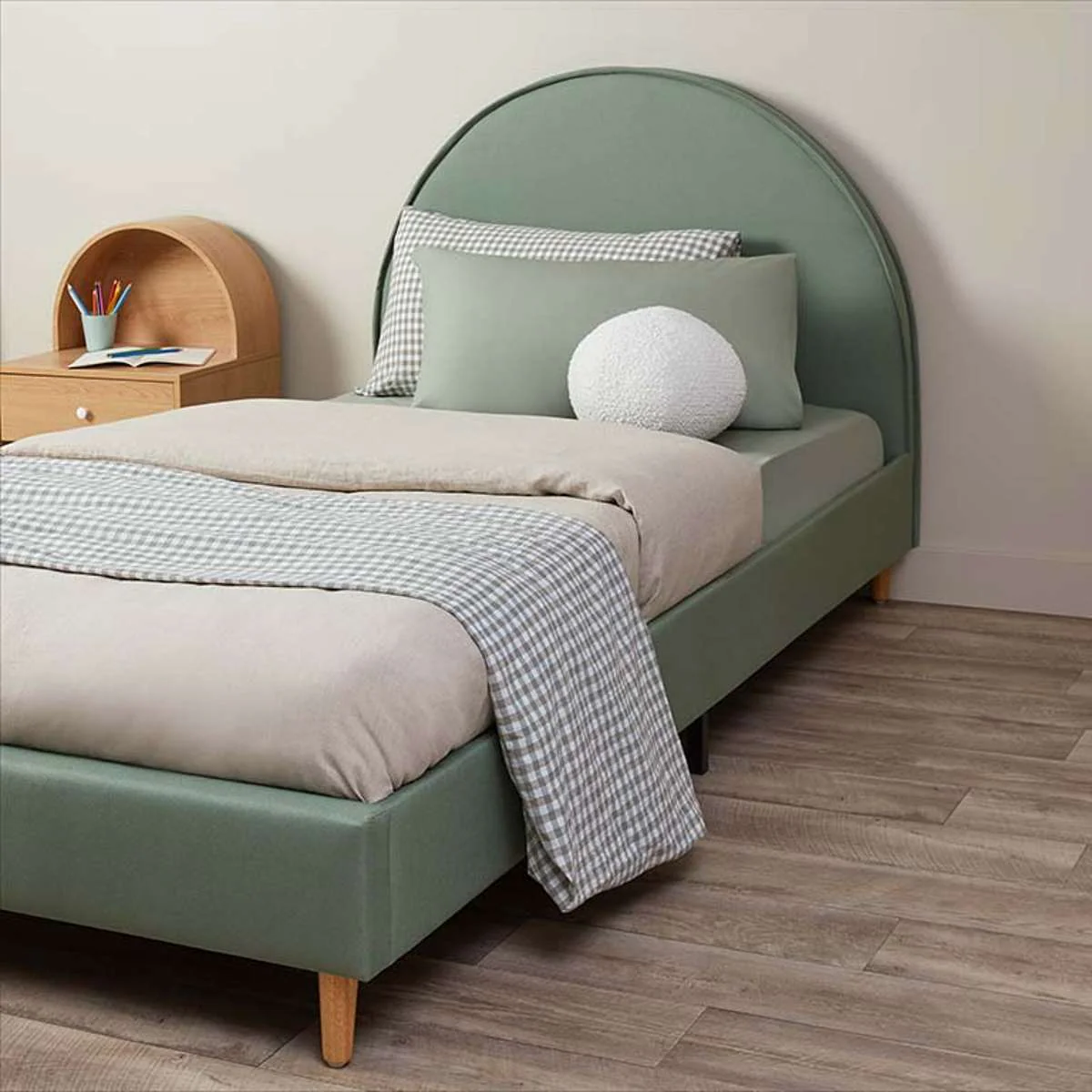 Imogen King Single Bed - Sage Green - Image 3