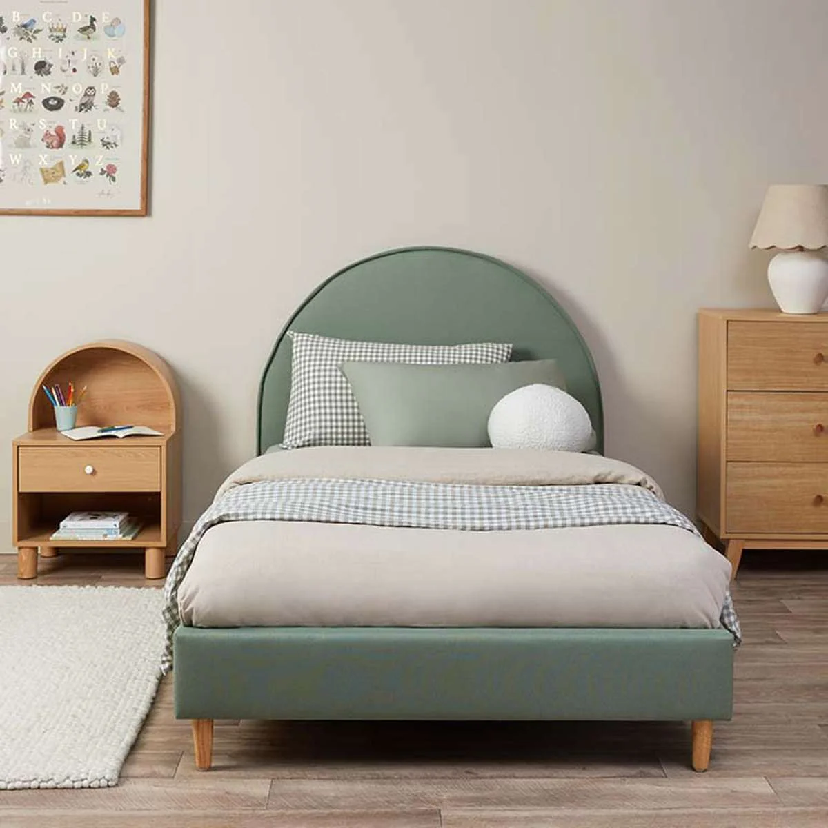 Imogen King Single Bed Sage Green + Mattress Bundle - Image 3