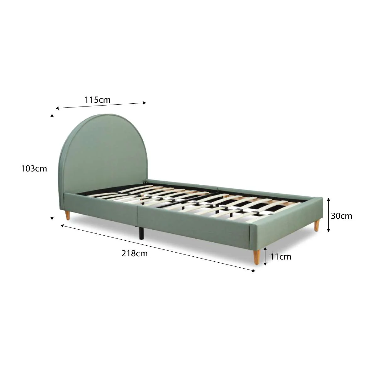 Imogen King Single Bed - Sage Green - Image 10