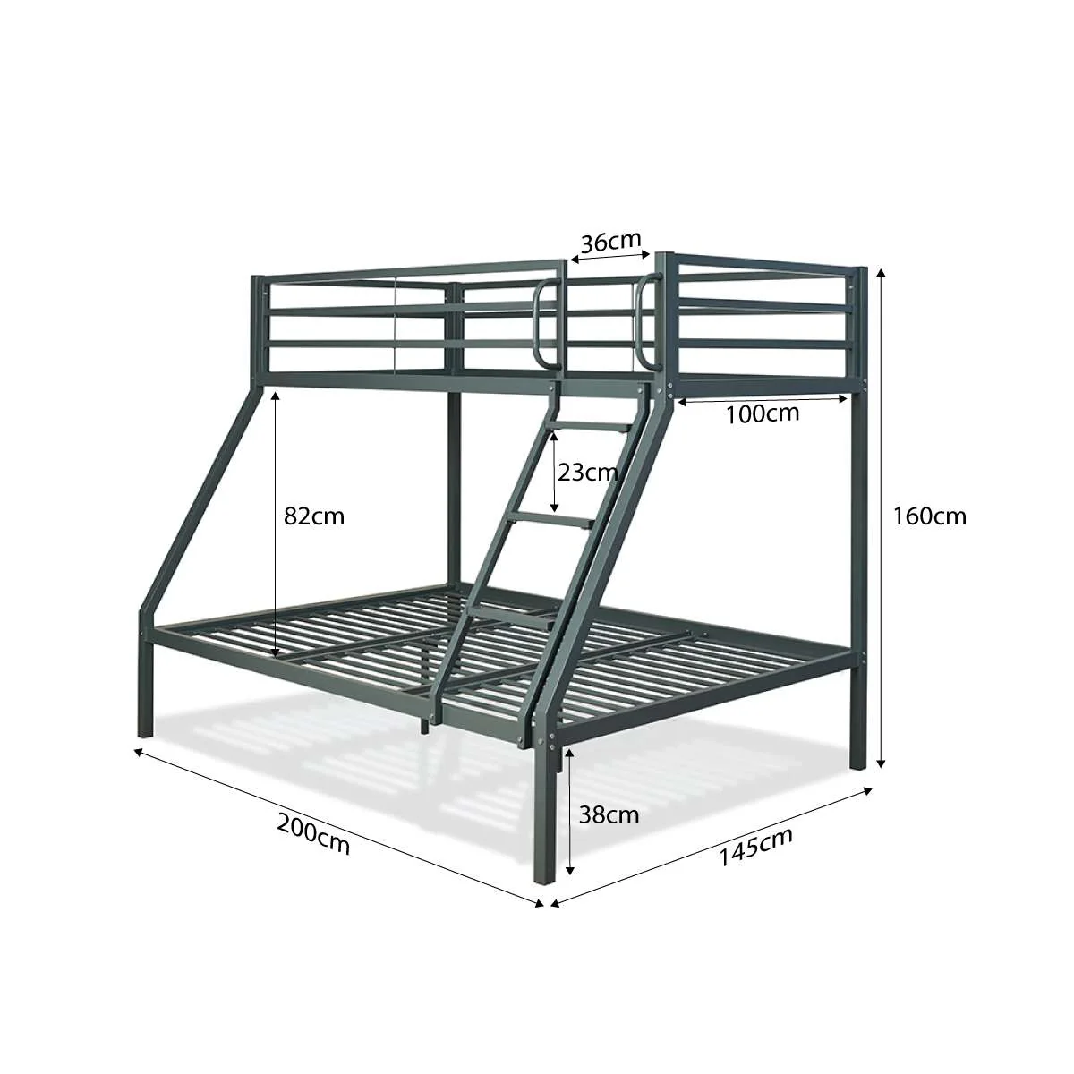 Lacie Triple Bunk Bed - Steele - Image 9