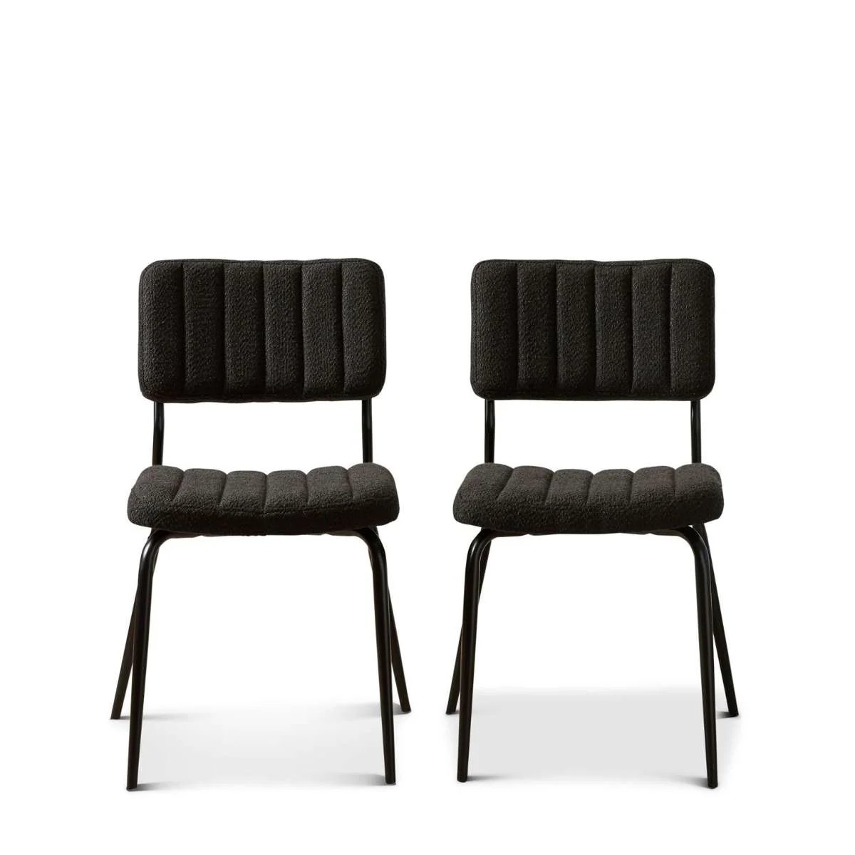 Louie Dining Chair - Set of Two - Black Boucle - Image 10