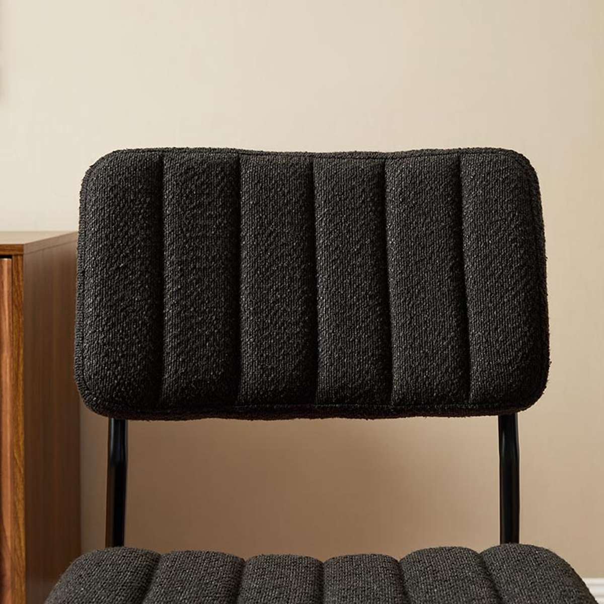 Louie Dining Chair - Set of Two - Black Boucle - Image 2
