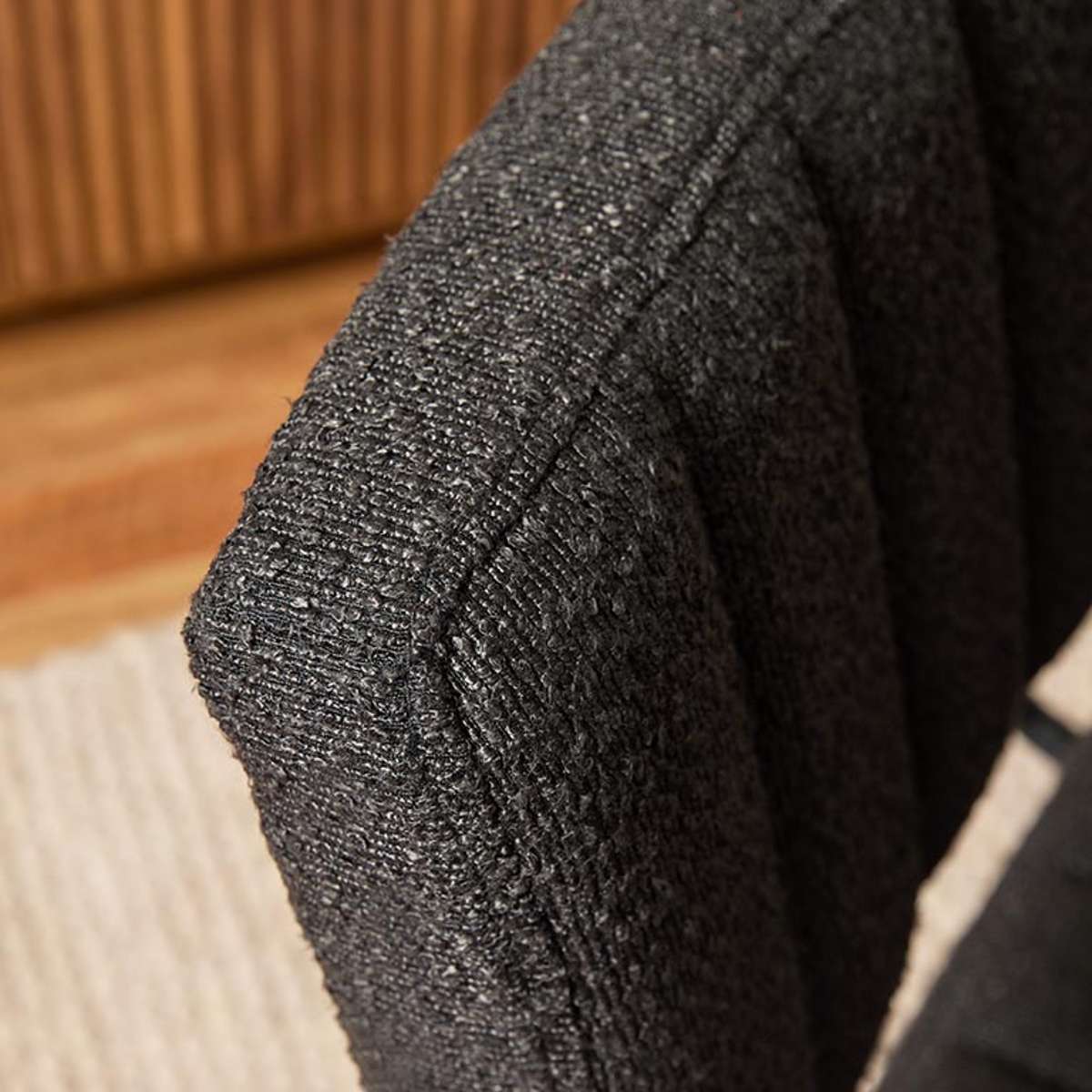 Louie Dining Chair - Set of Two - Black Boucle - Image 5