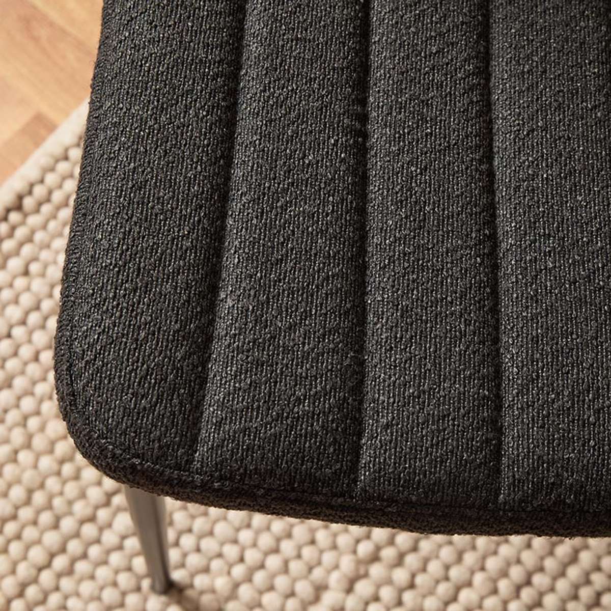 Louie Dining Chair - Set of Two - Black Boucle - Image 6
