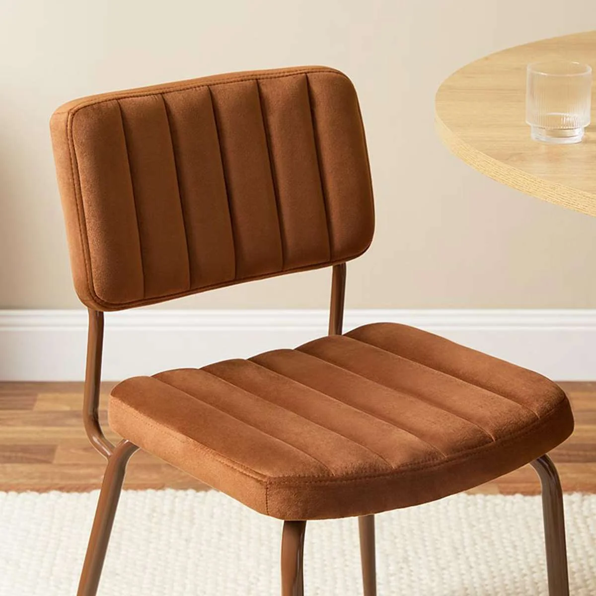 Louie Dining Chair - Set of Two - Chocolate Velvet - Image 4