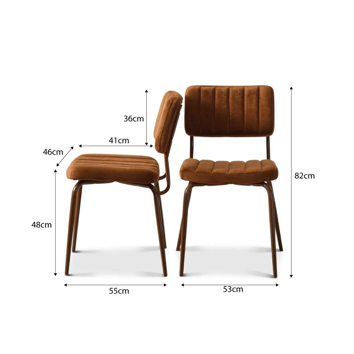 Louie Dining Chair - Set of Two - Chocolate Velvet - Image 7