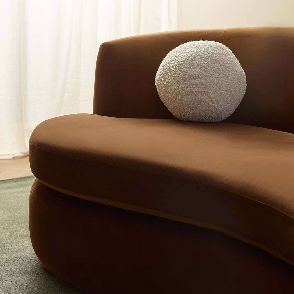 Lyle Pebble 2.5 Seater Sofa - Chocolate Velvet - Image 6
