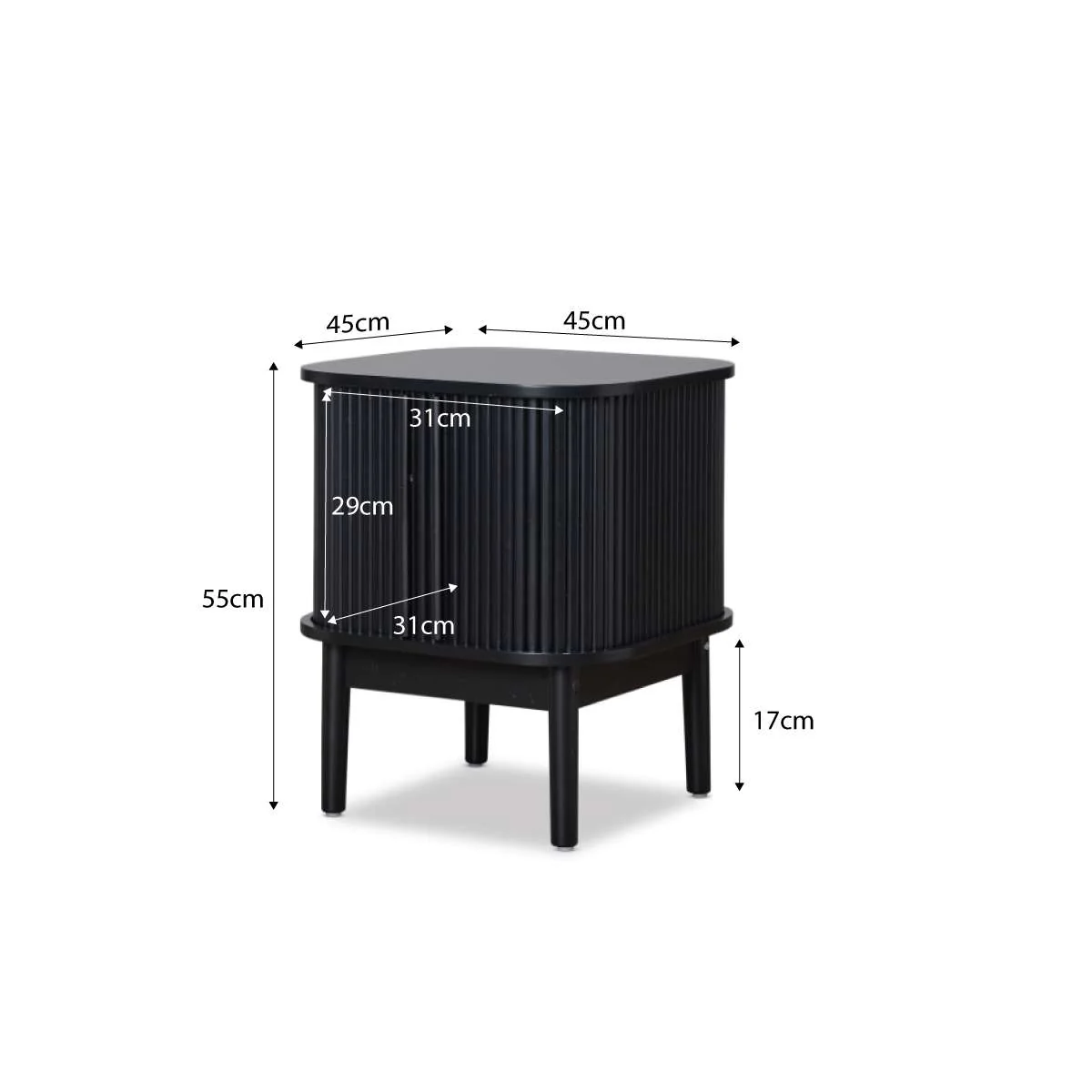 Maeve Bedside Table - Black - Image 9