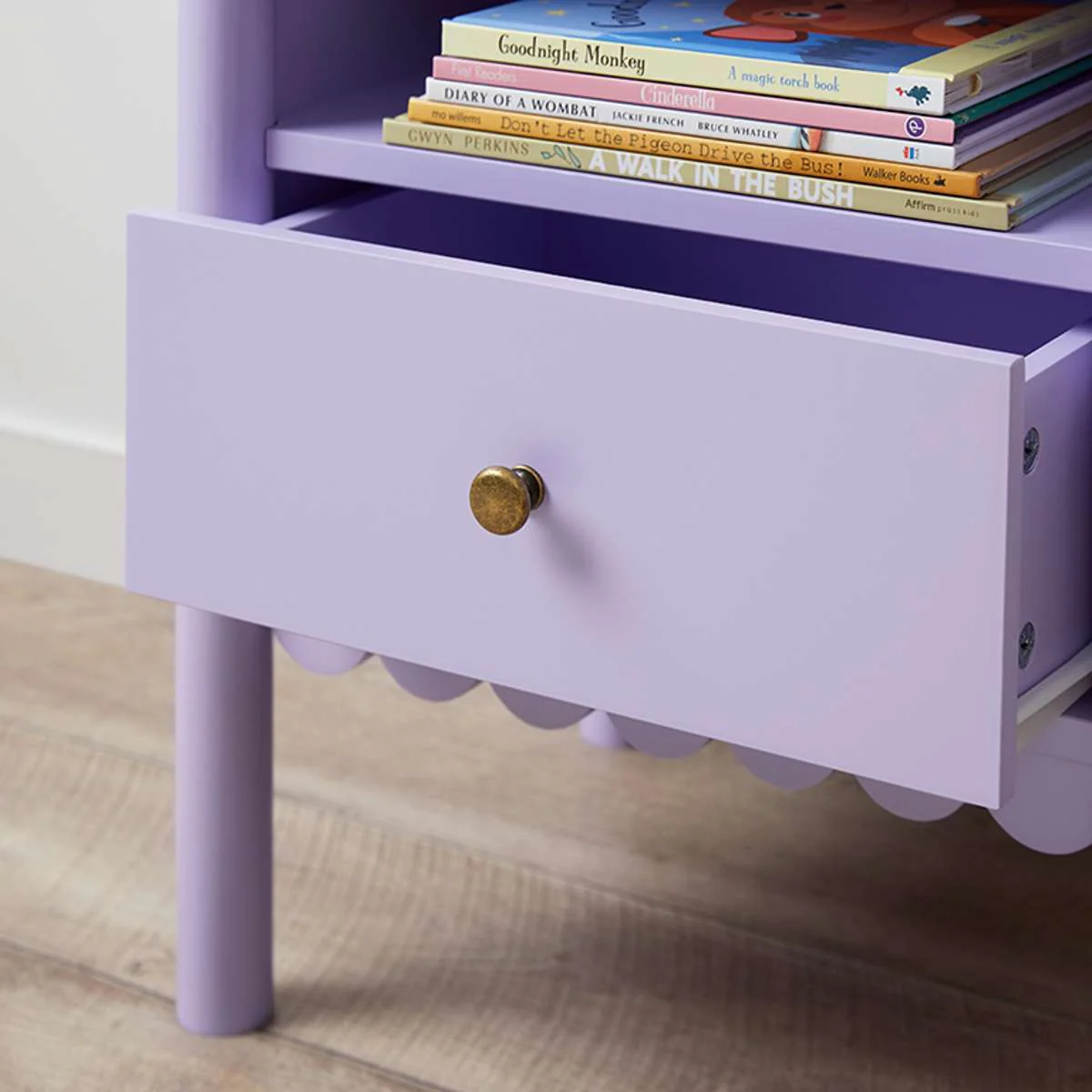 Maisie Scalloped Bedside Table - Lilac - Image 6