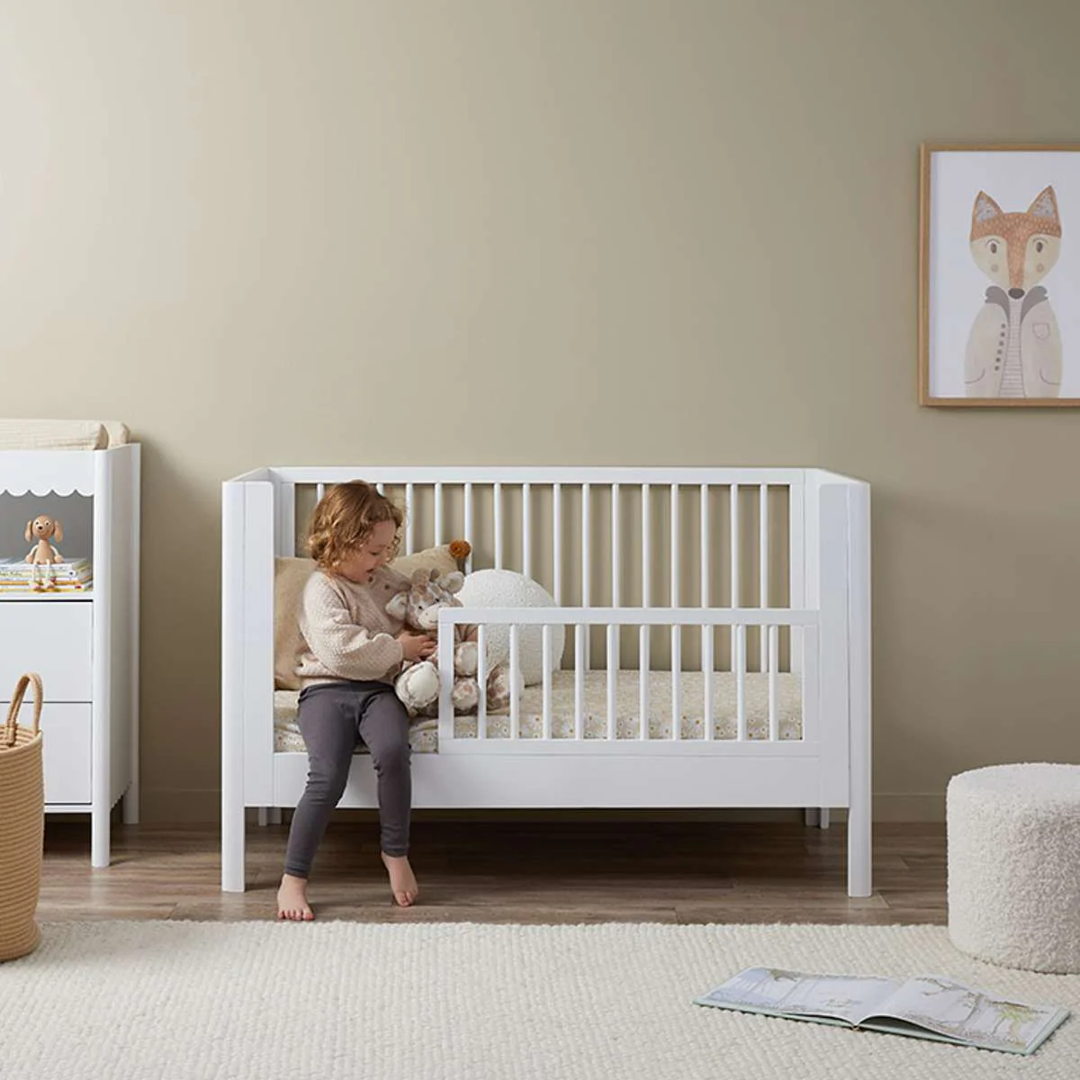 Maisie Cot Toddler Bed Half Frame - White - Image 3