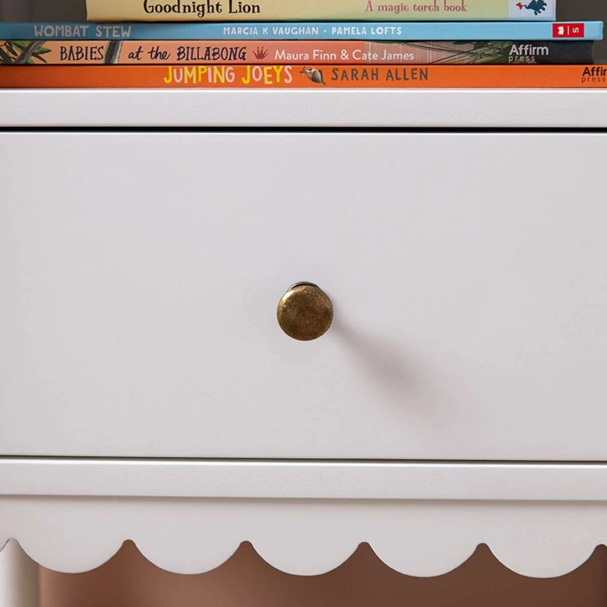 Maisie Scalloped Bedside Table - White - Image 2