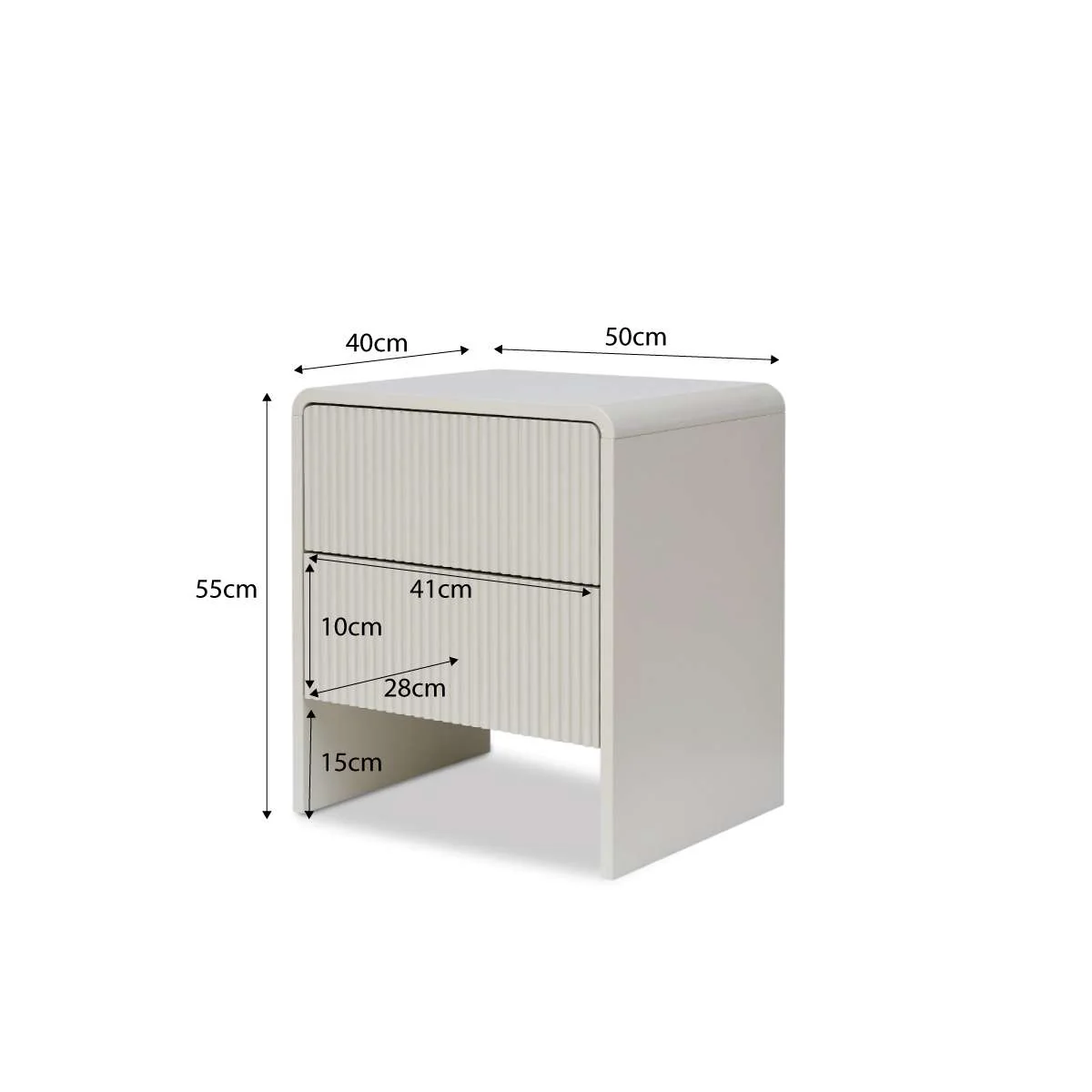 Majorca Bedside Table - Beige - Image 11
