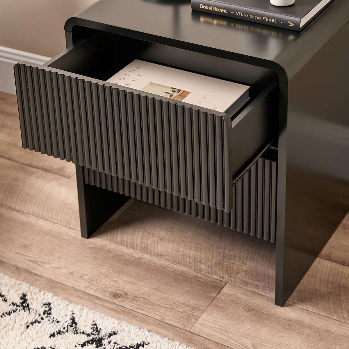 Majorca Bedside Table - Black - Image 6