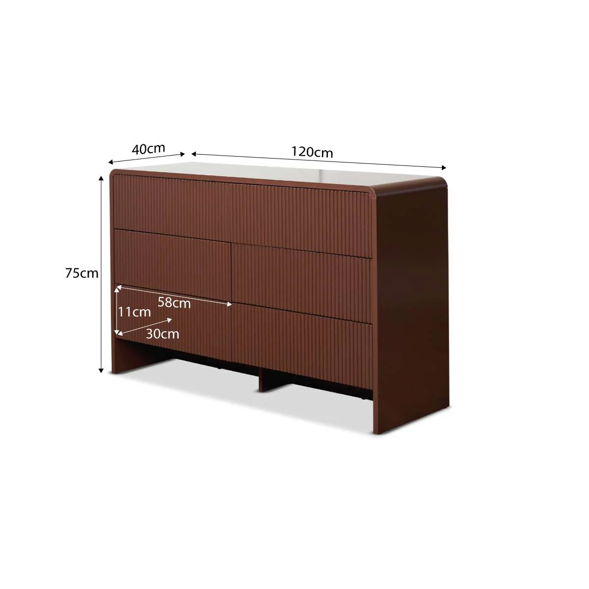 Majorca Six Drawer - Chocolate - Image 7