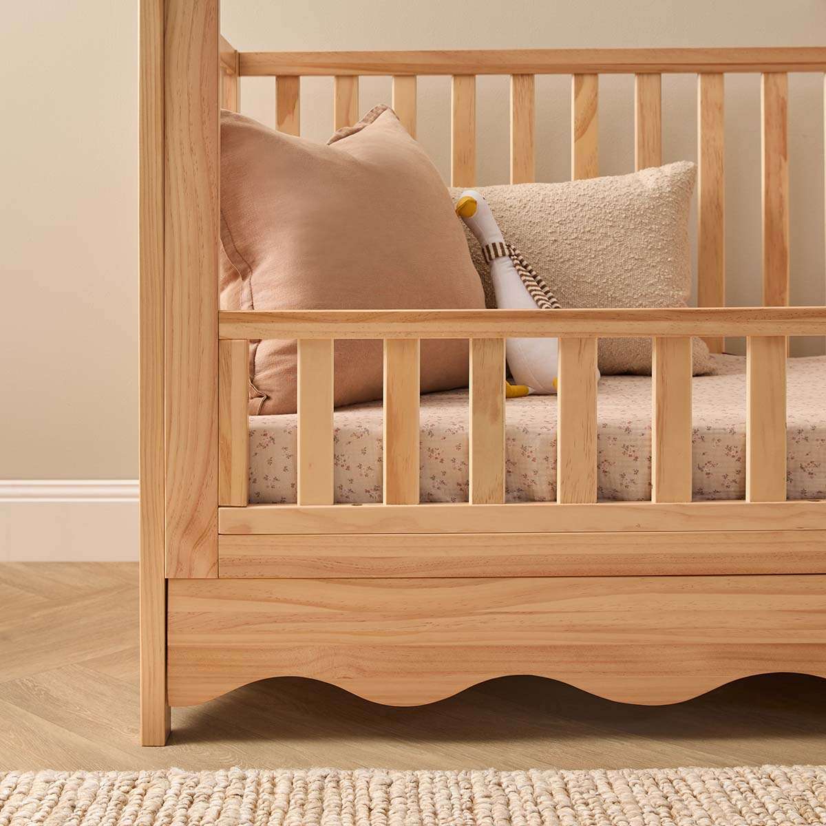Malena Cot Toddler Bed Half Frame - Natural - Image 3