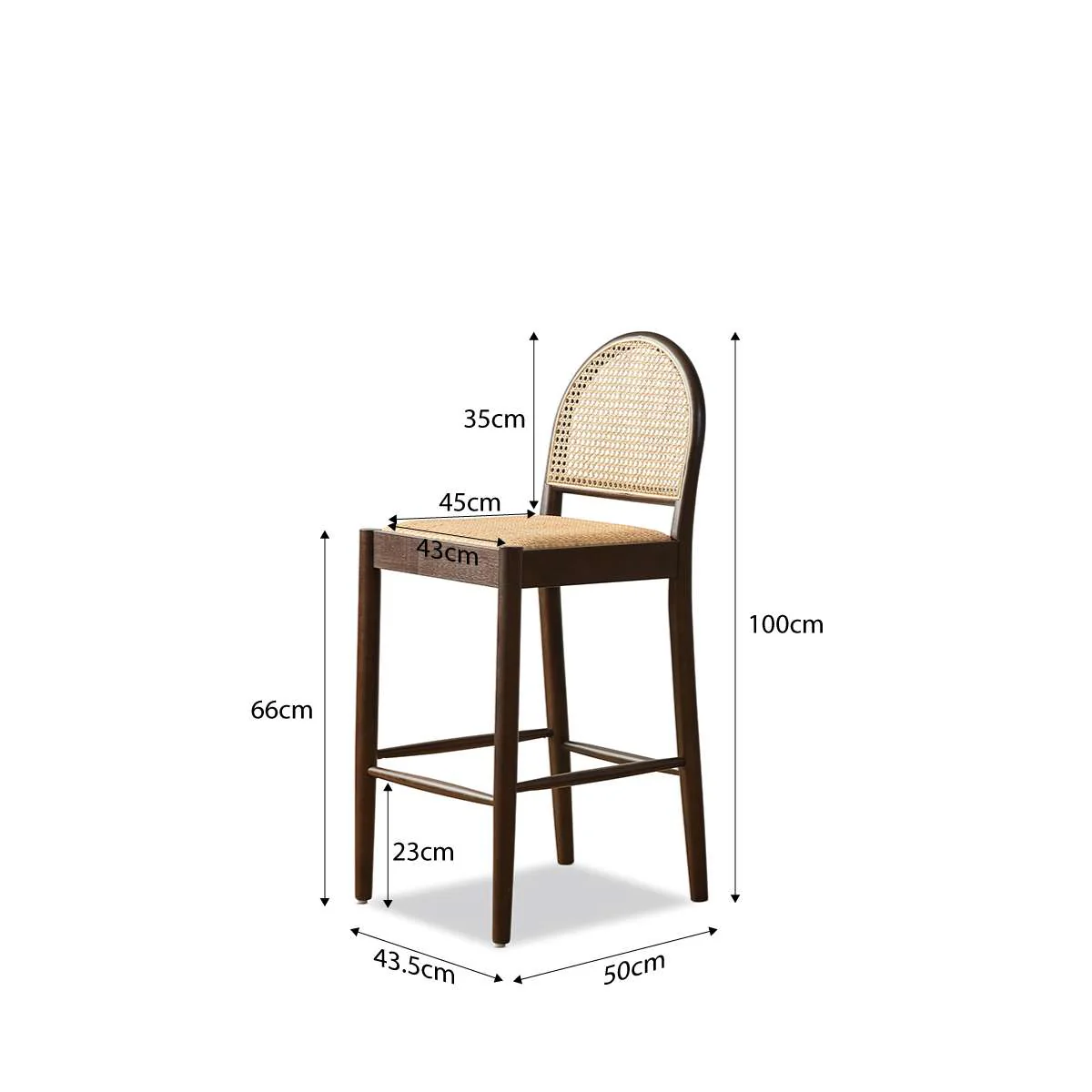 Mateo Bar Stool Walnut - Set of Four Bundle - Image 4