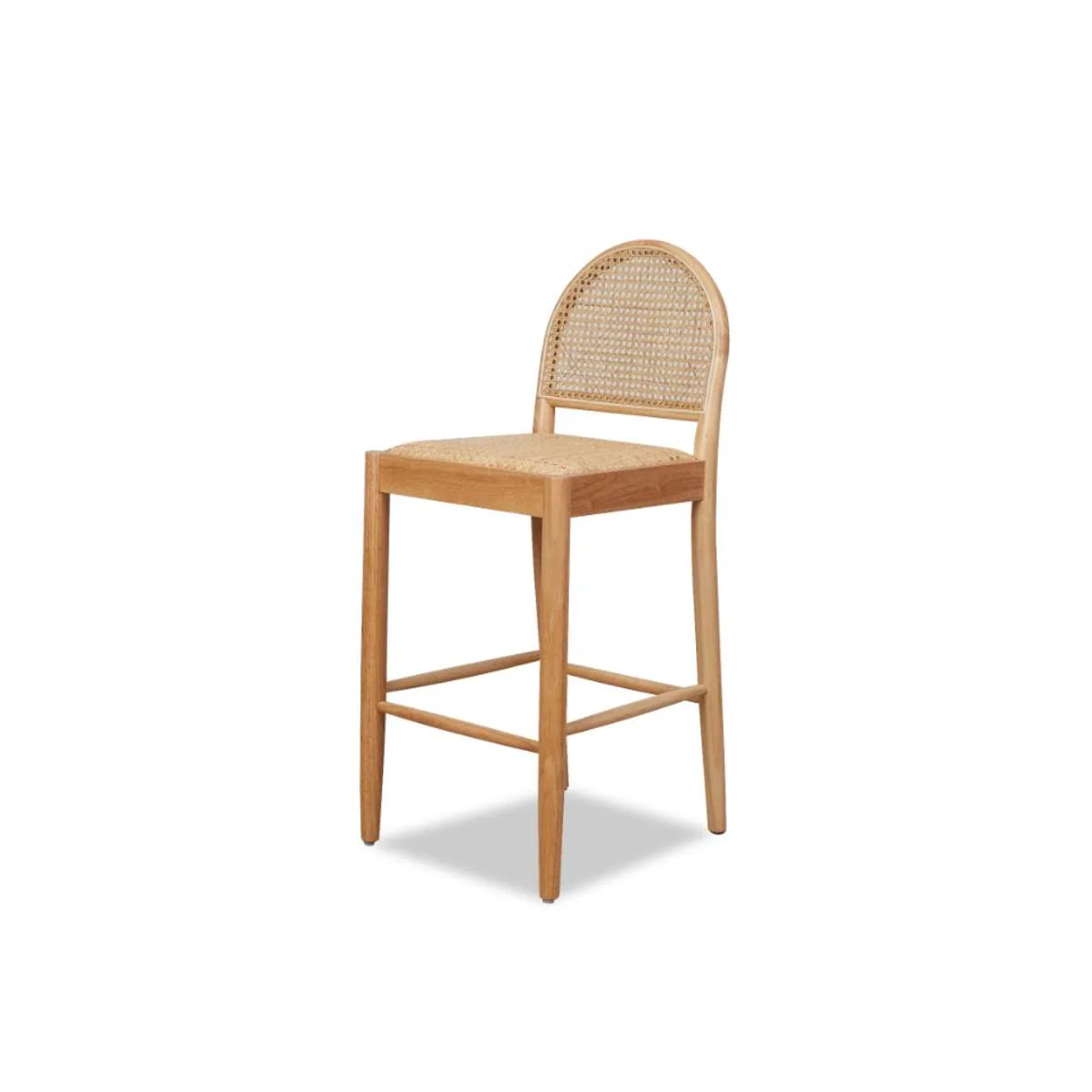 Mateo Curved Rattan Bar Stool - Natural - Image 12