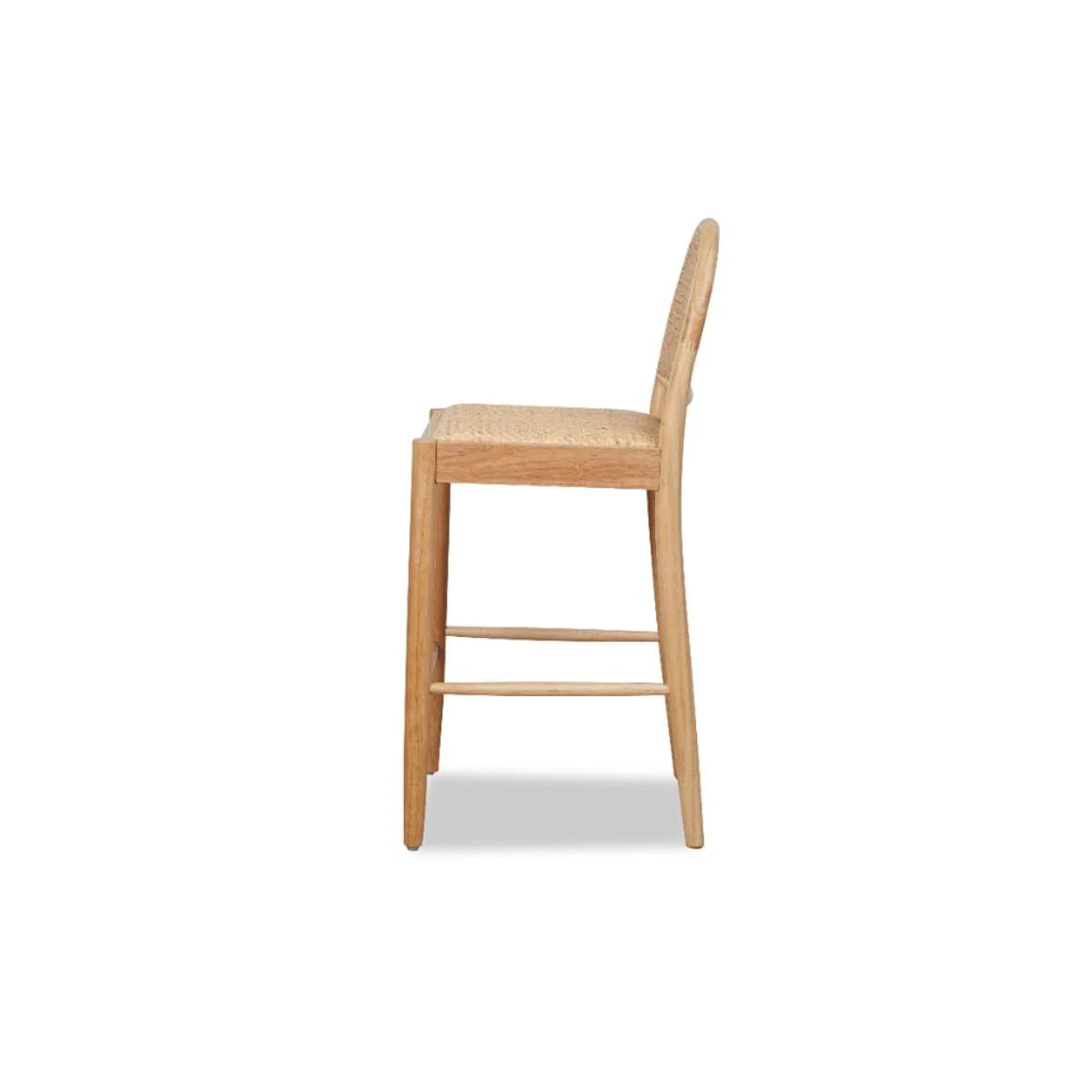 Mateo Curved Rattan Bar Stool - Natural - Image 13
