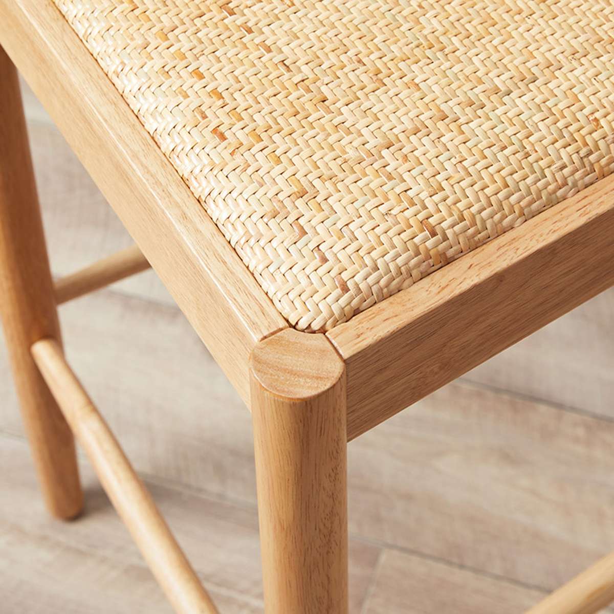 Mateo Curved Rattan Bar Stool - Natural - Image 8