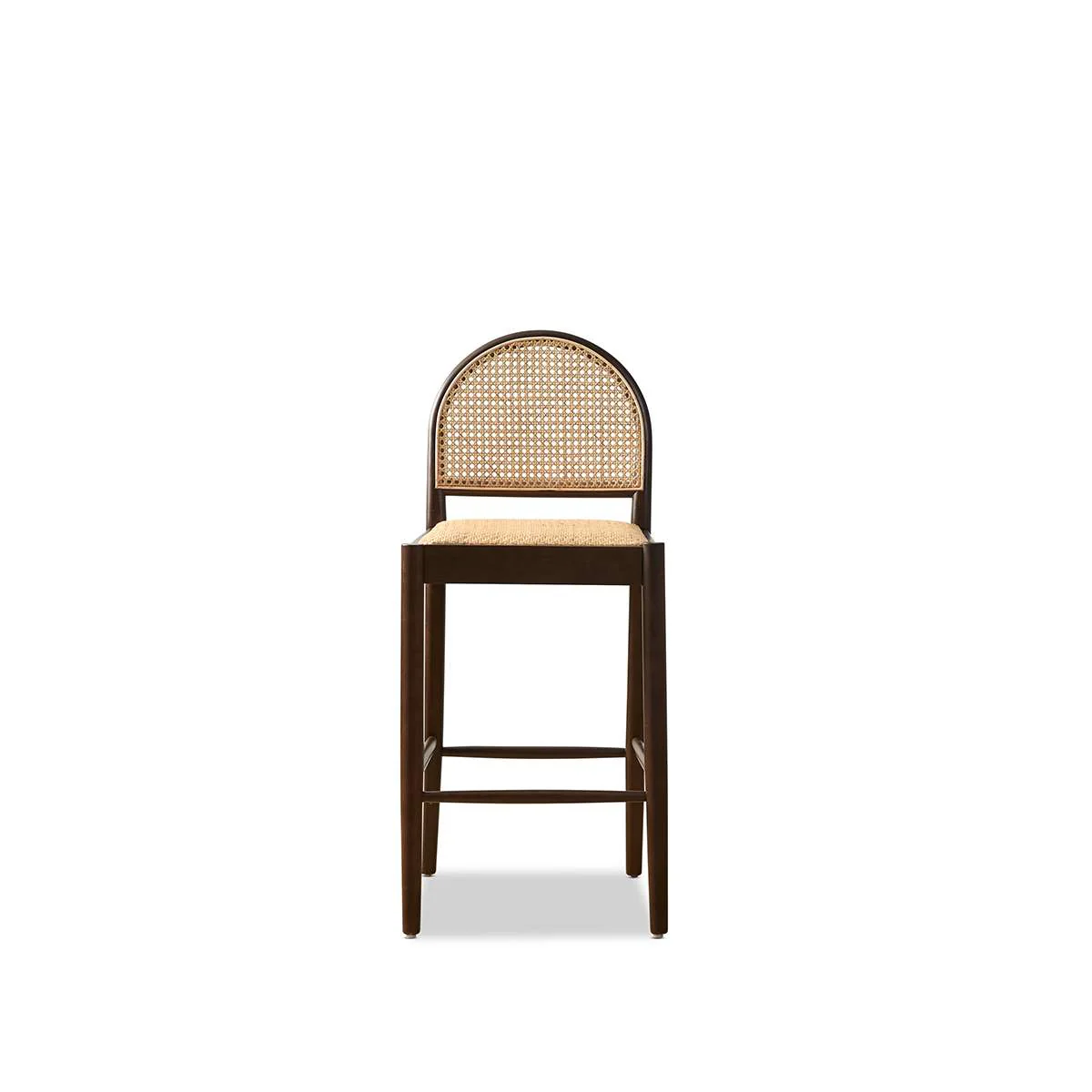 Mateo Curved Rattan Bar Stool - Walnut - Image 7