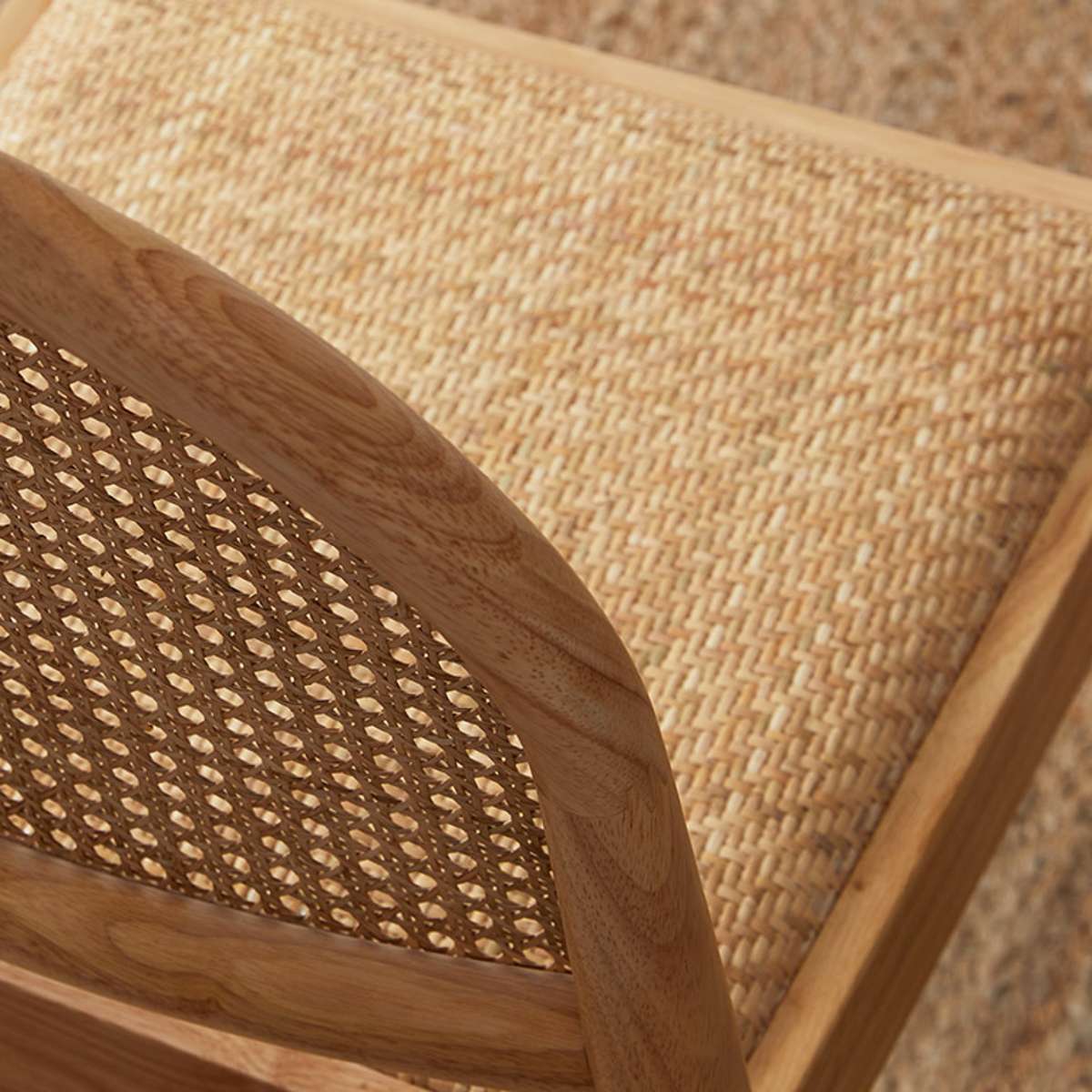 Mateo Curved Rattan Dining Chair - Set Of Two - Natural - Image 10