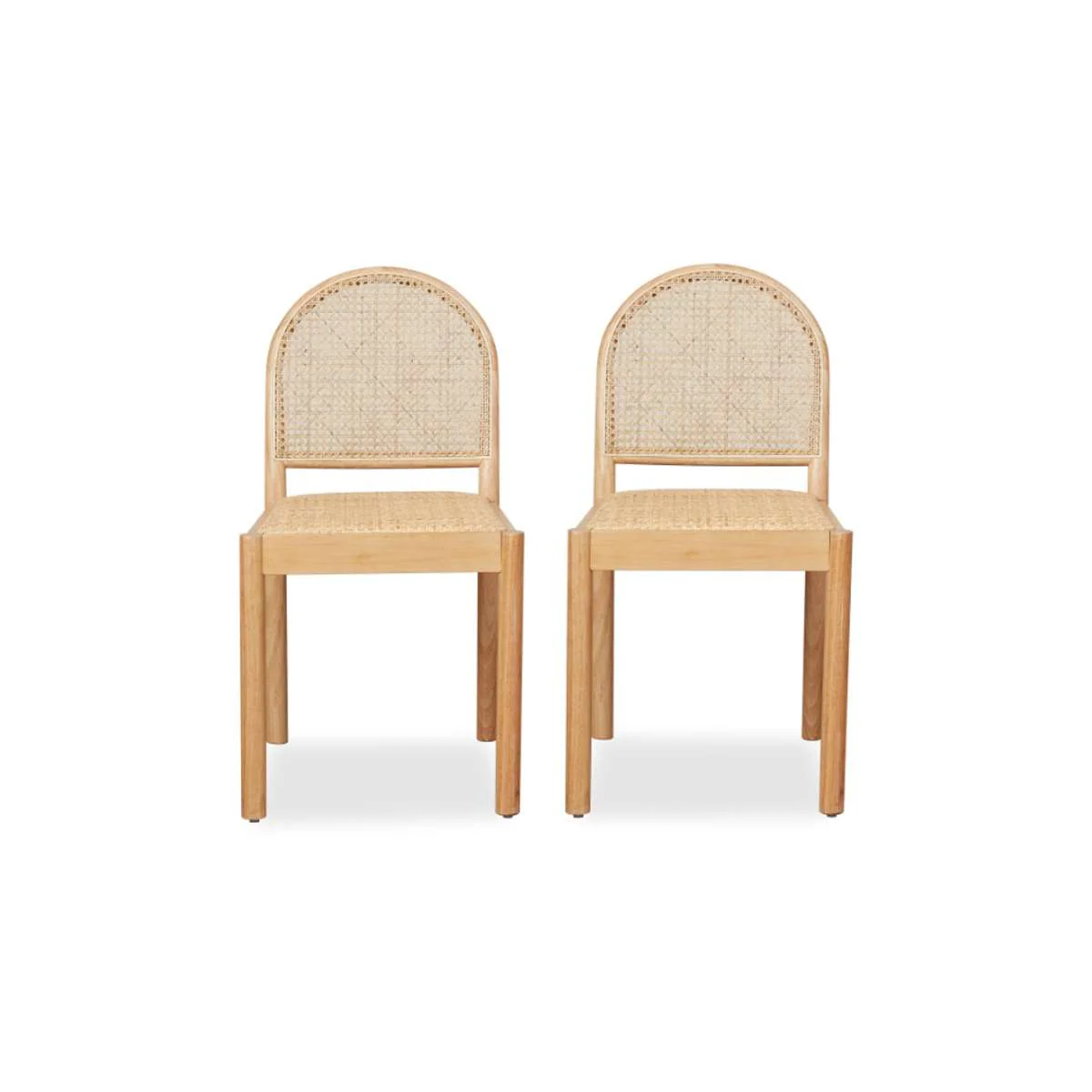 Mateo Curved Rattan Dining Chair - Set Of Two - Natural - Image 15