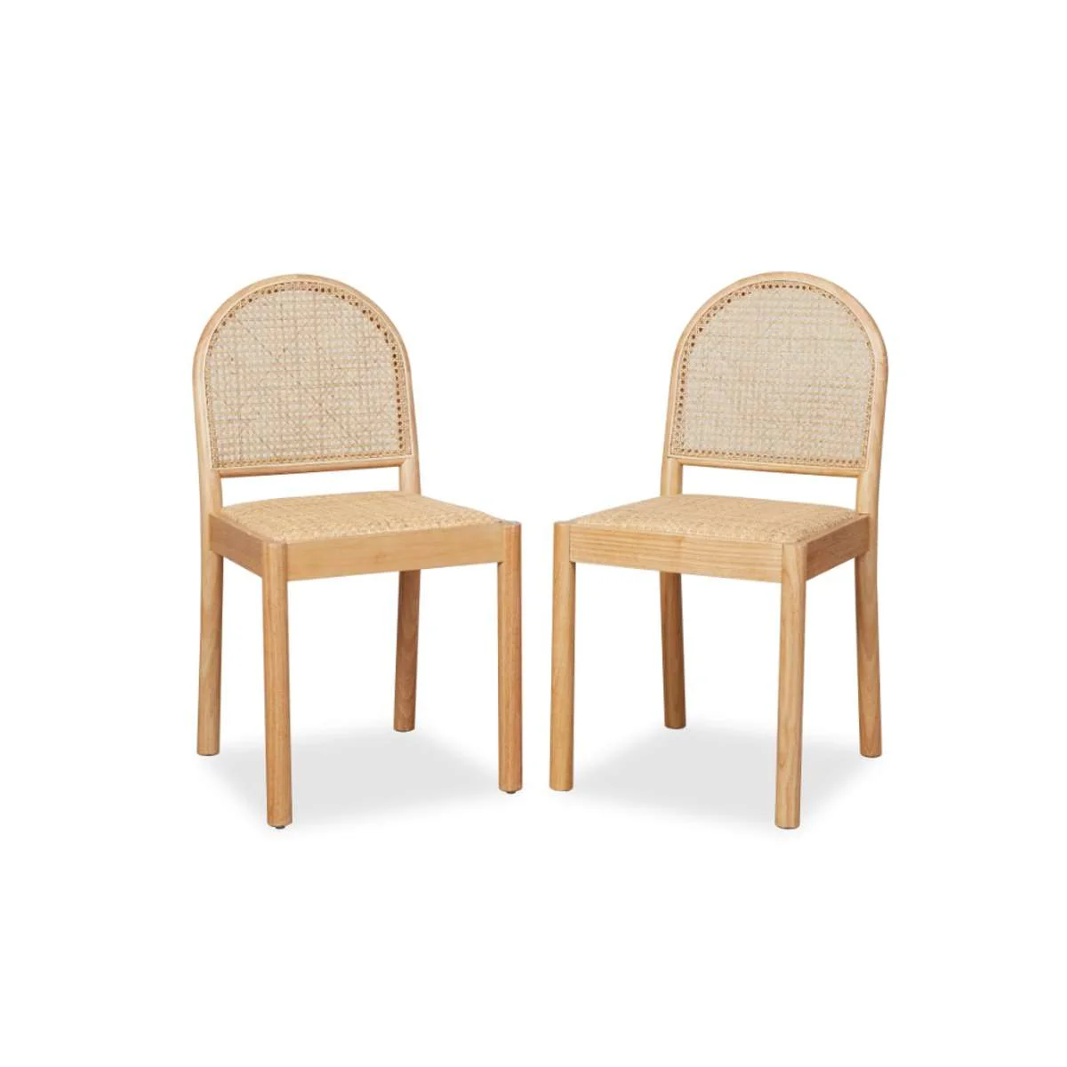 Mateo Curved Rattan Dining Chair - Set Of Two - Natural - Image 16