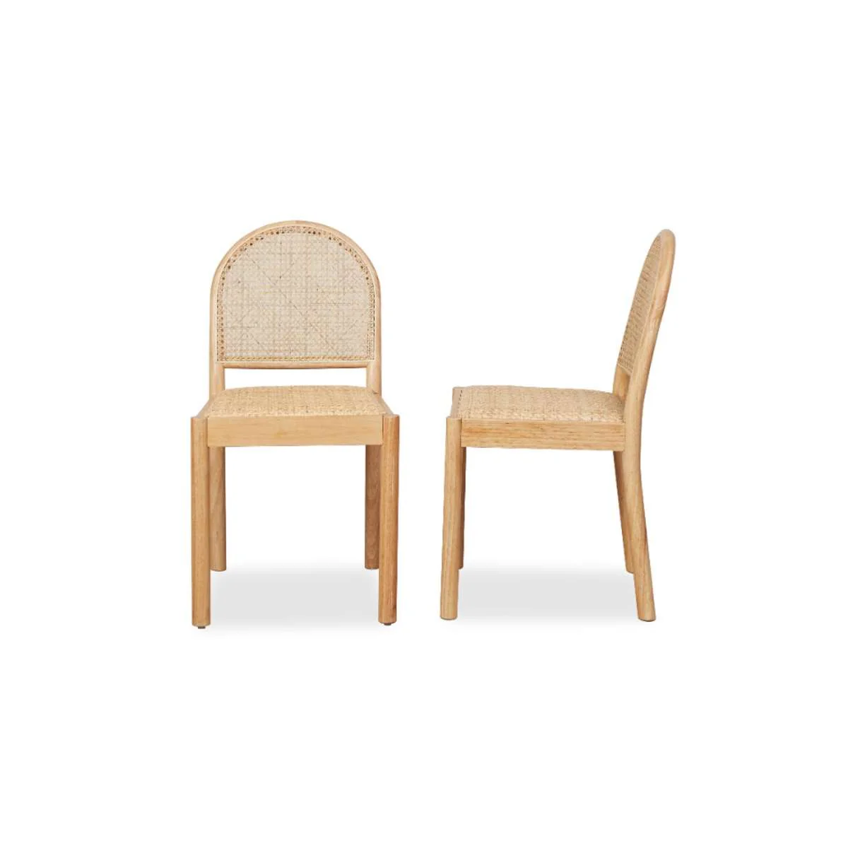 Mateo Curved Rattan Dining Chair - Set Of Two - Natural - Image 17