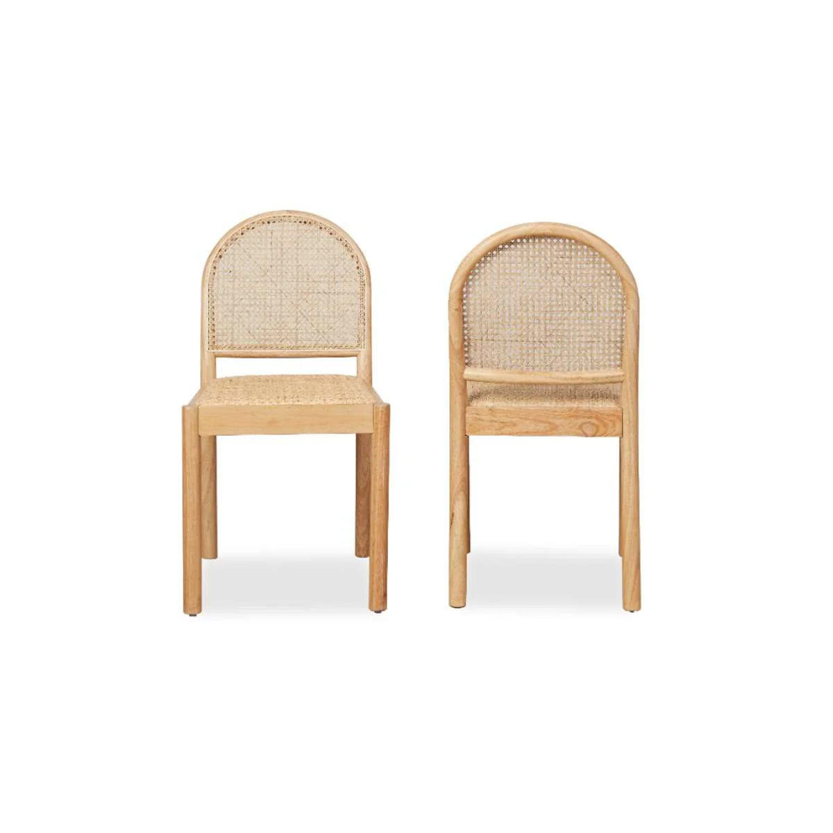Mateo Curved Rattan Dining Chair - Set Of Two - Natural - Image 18