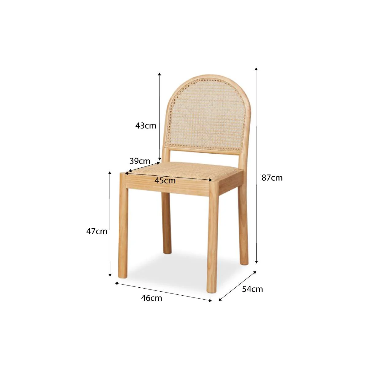 Mateo Curved Rattan Dining Chair - Set Of Two - Natural - Image 14