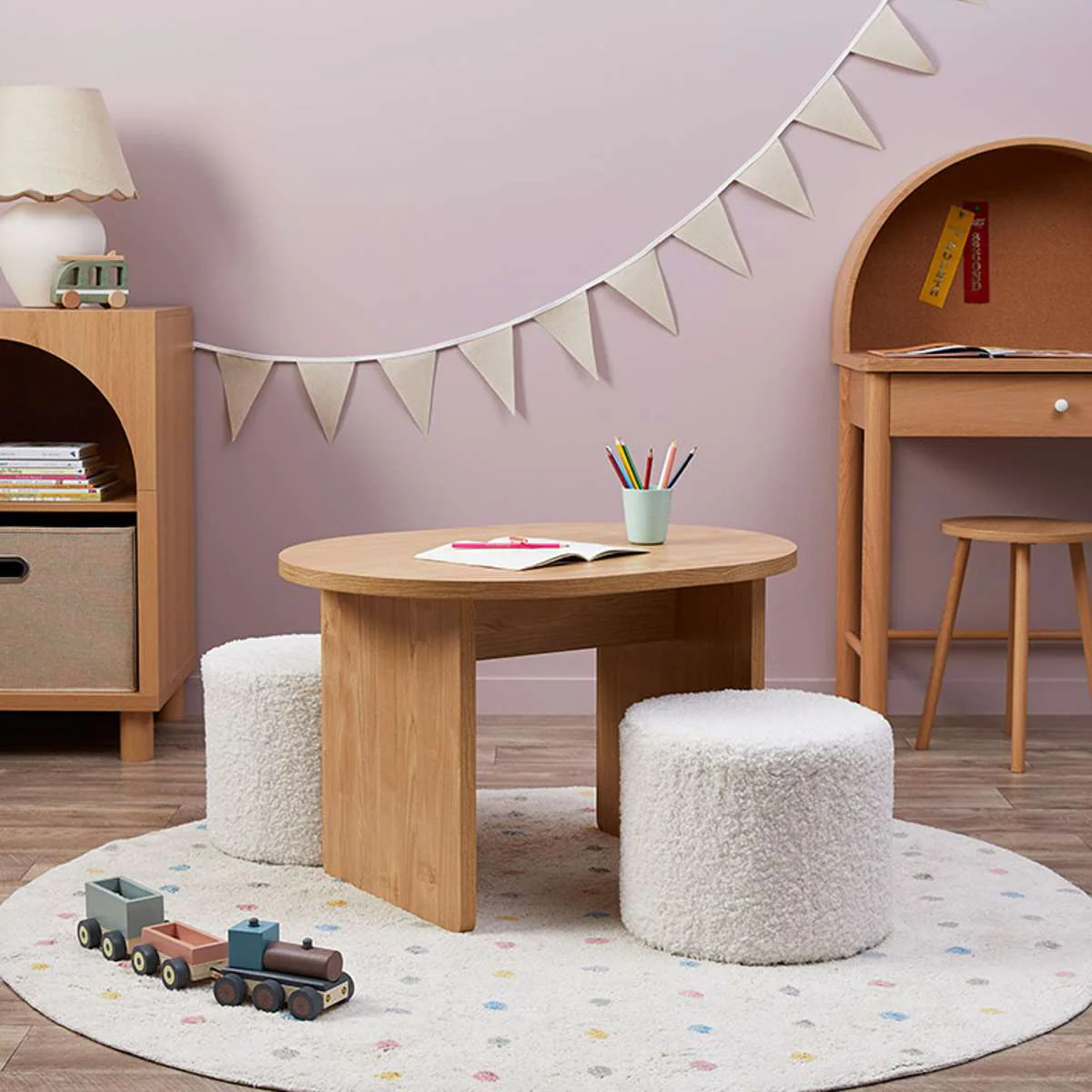 Mini Maeve Natural + Mini Moo Cream Two Seater Set - Image 2