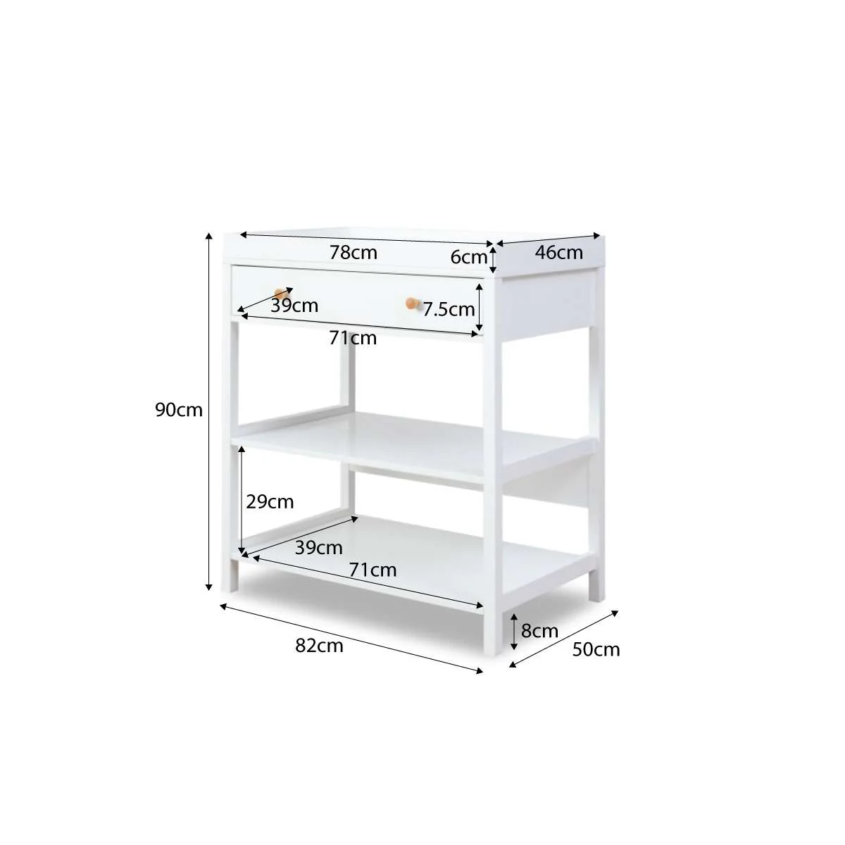Mocka Change Table With Removable Top - White - Image 14