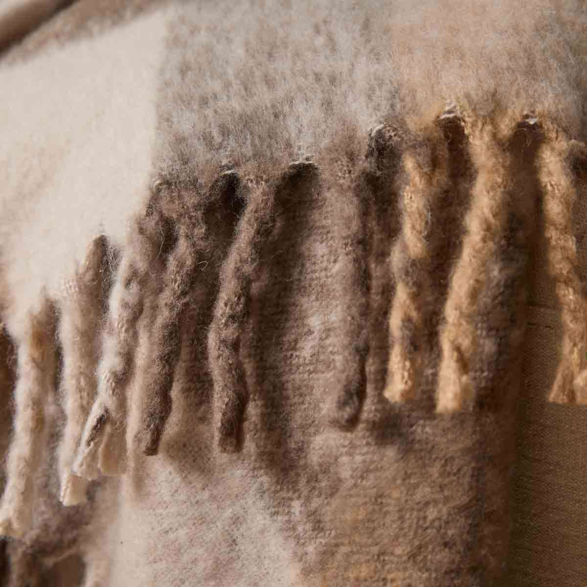 Mocka Check Throw Blanket - Beige - Image 3