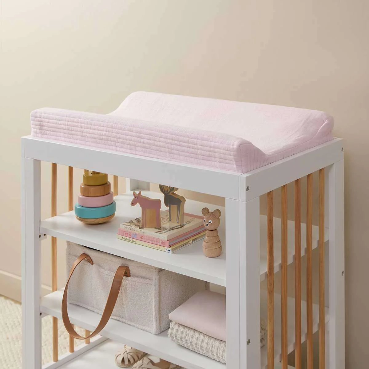 Mocka Cotton Change Mat Cover - Blush Pink - Image 2