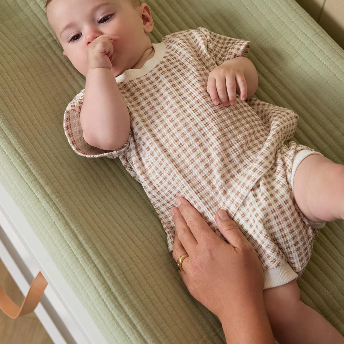 Mocka Cotton Change Mat Cover - Pistachio