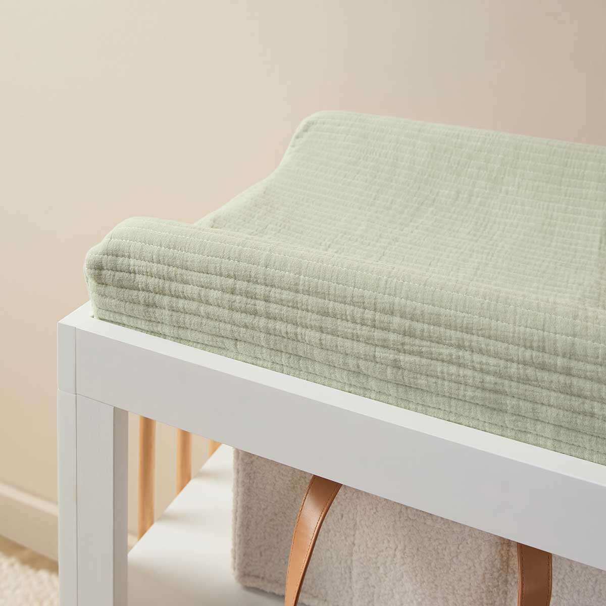 Mocka Cotton Change Mat Cover - Pistachio - Image 2